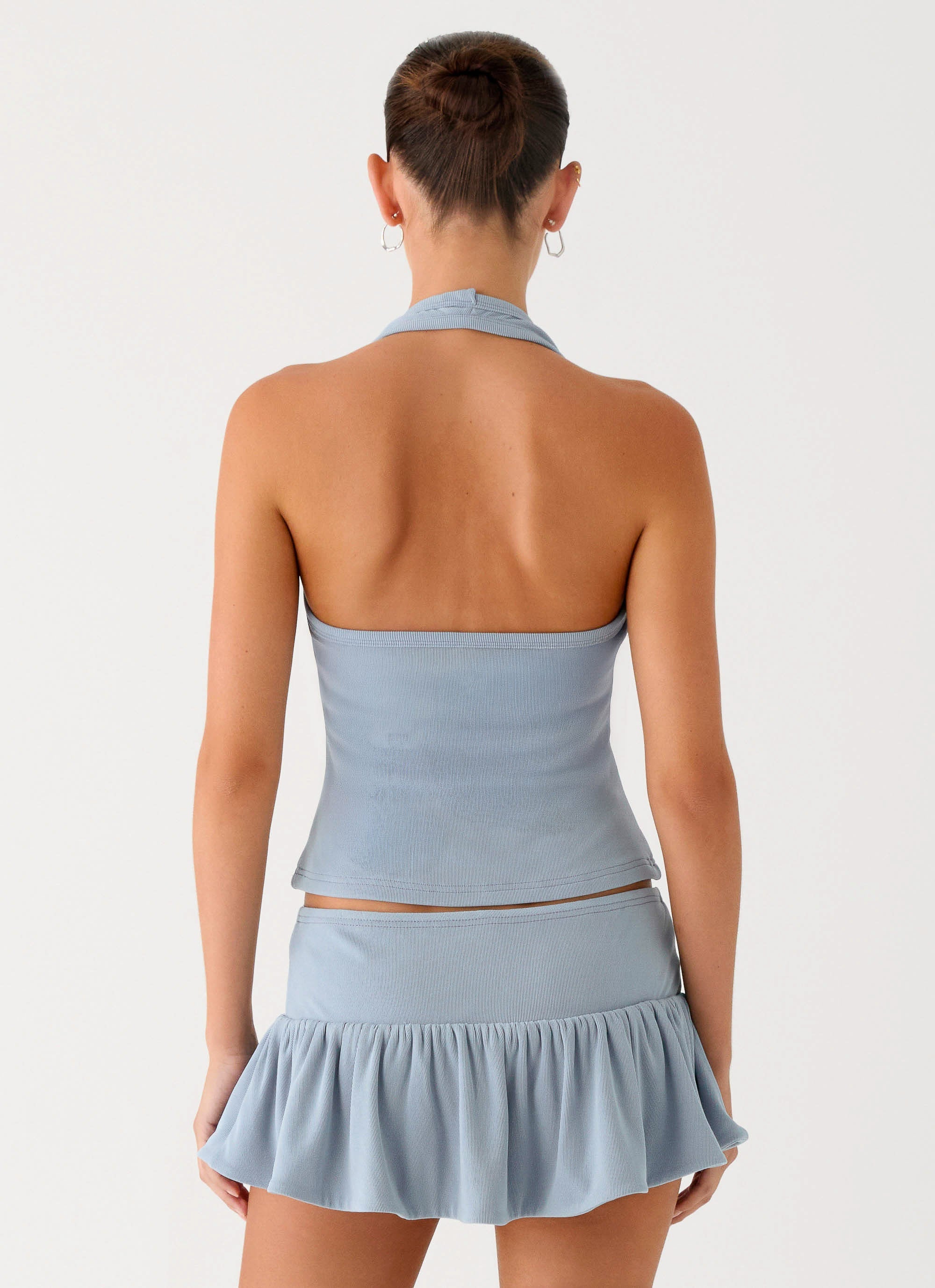 Vegas Nights Halter Neck Top - Blue - luluinthesky