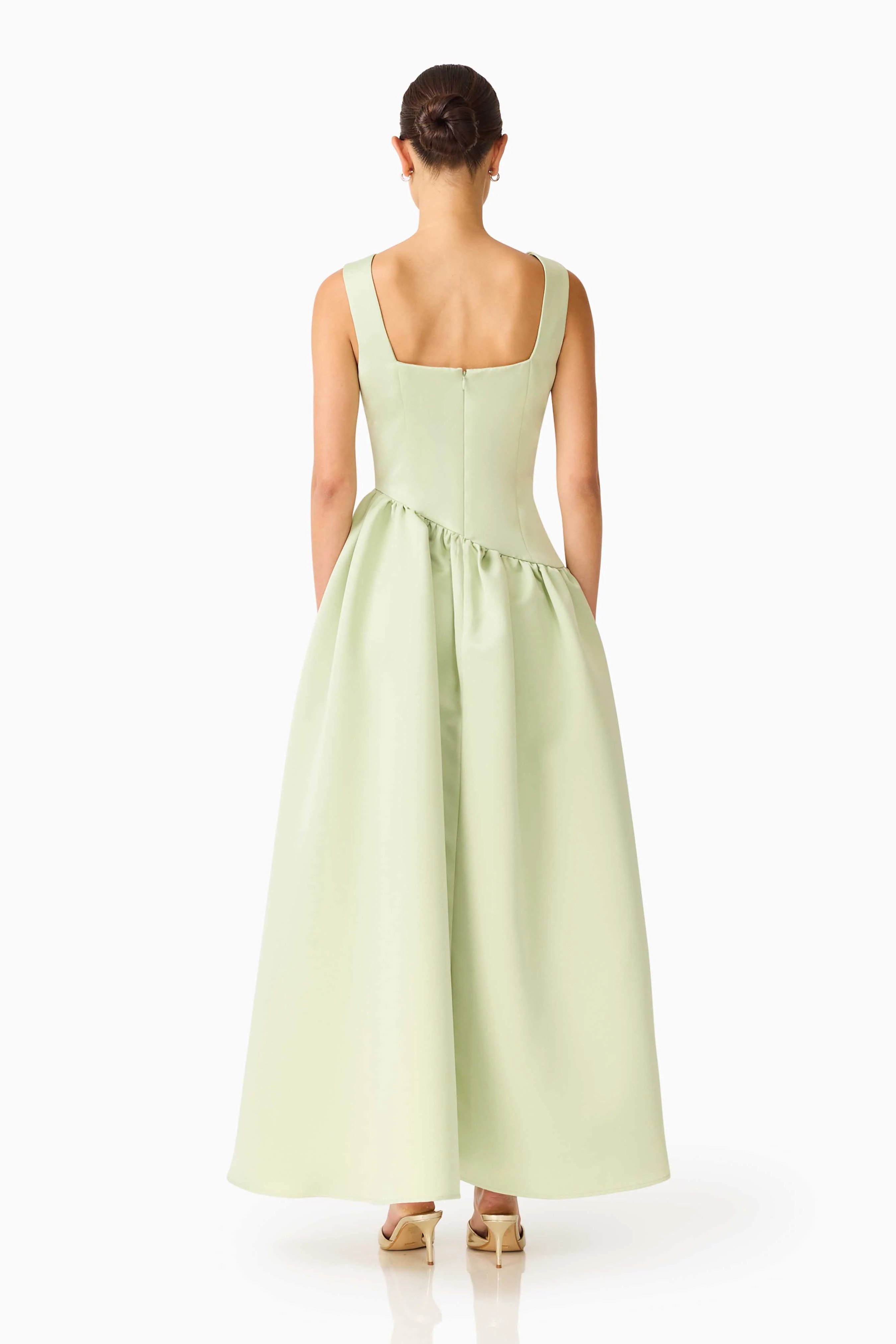 Ruelle A-Line Maxi Dress in Sage Green