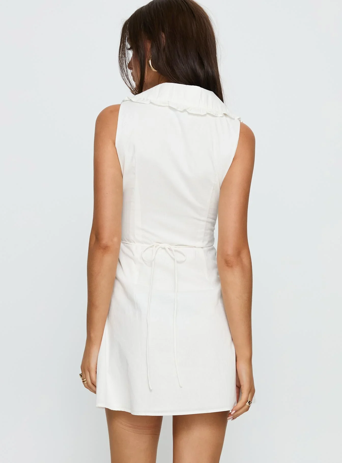 Breanda Collared Mini Dress White - luluinthesky
