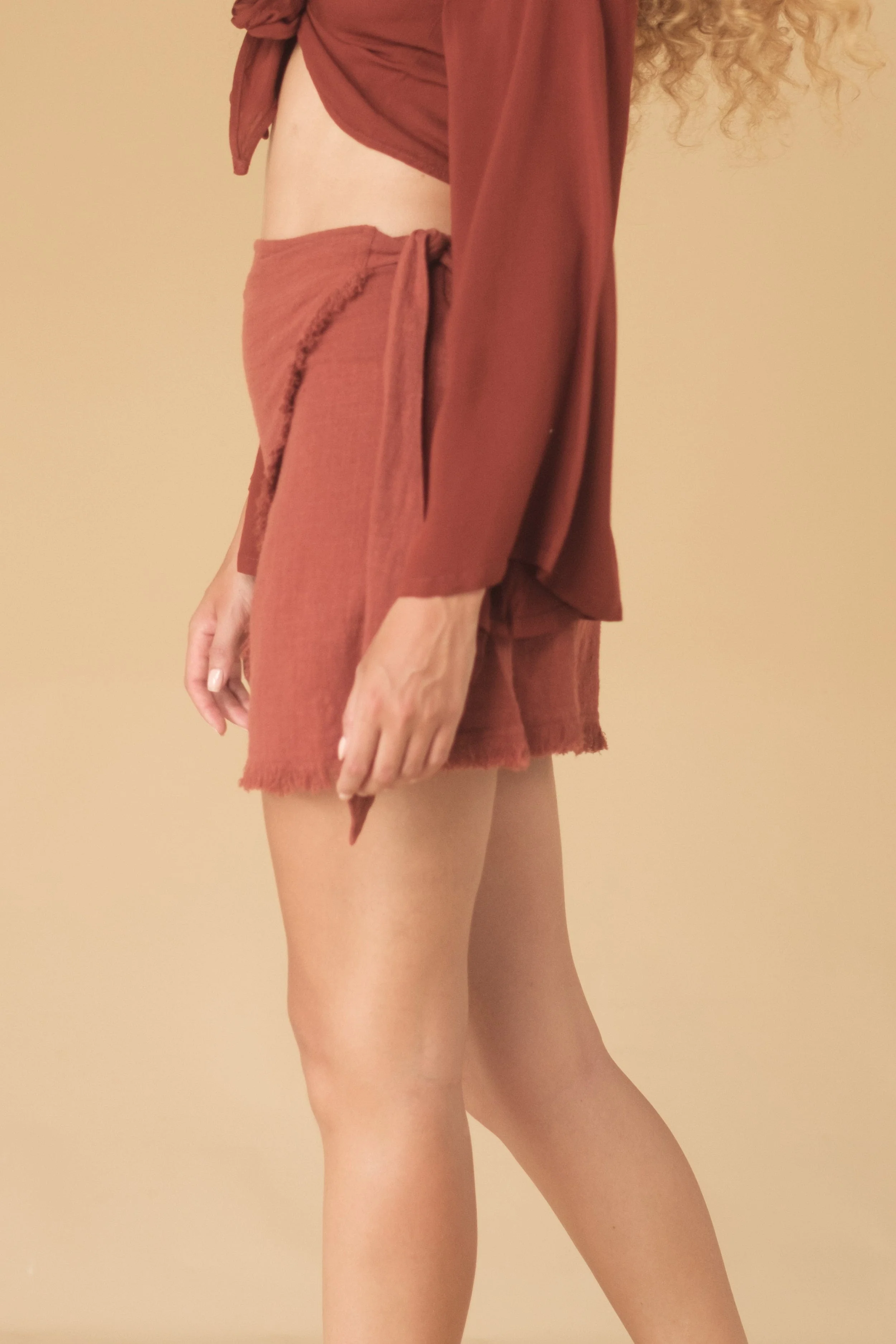 Fray Wrap Skirt