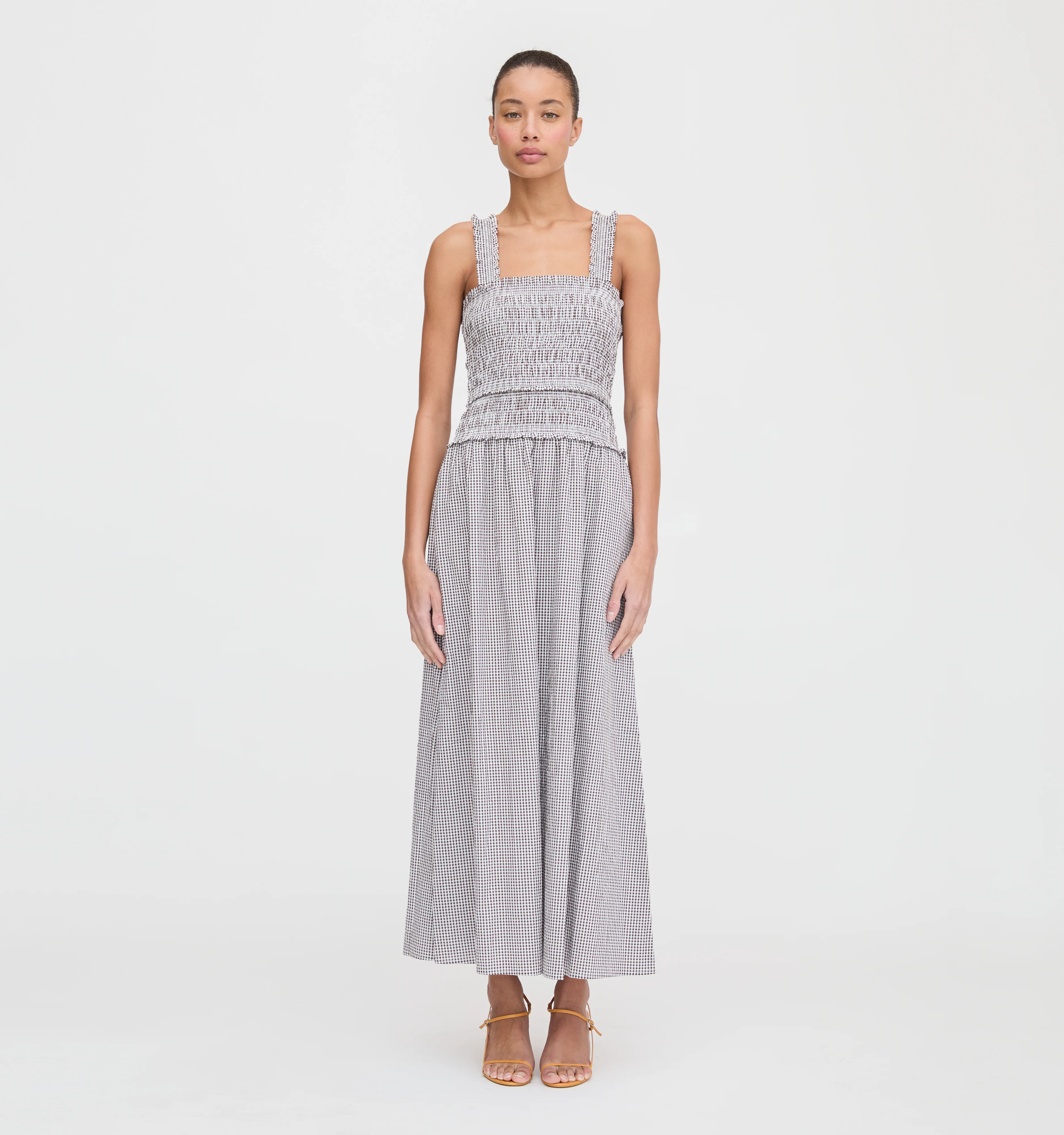 The Azalea Maxi Nap Dress - Chocolate Gingham