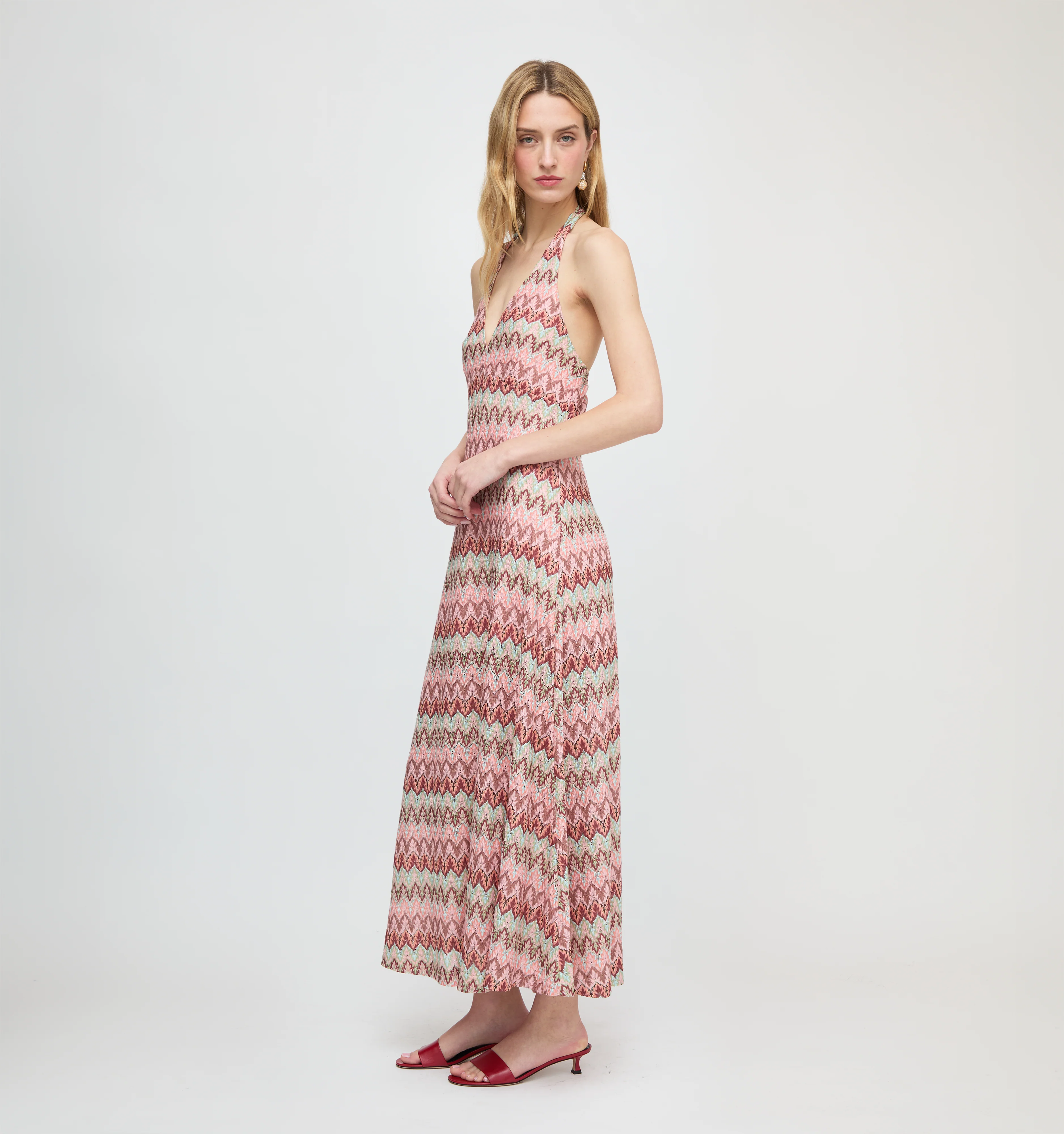 The Bela Dress - Pink Multi Smooth Shimmer Knit