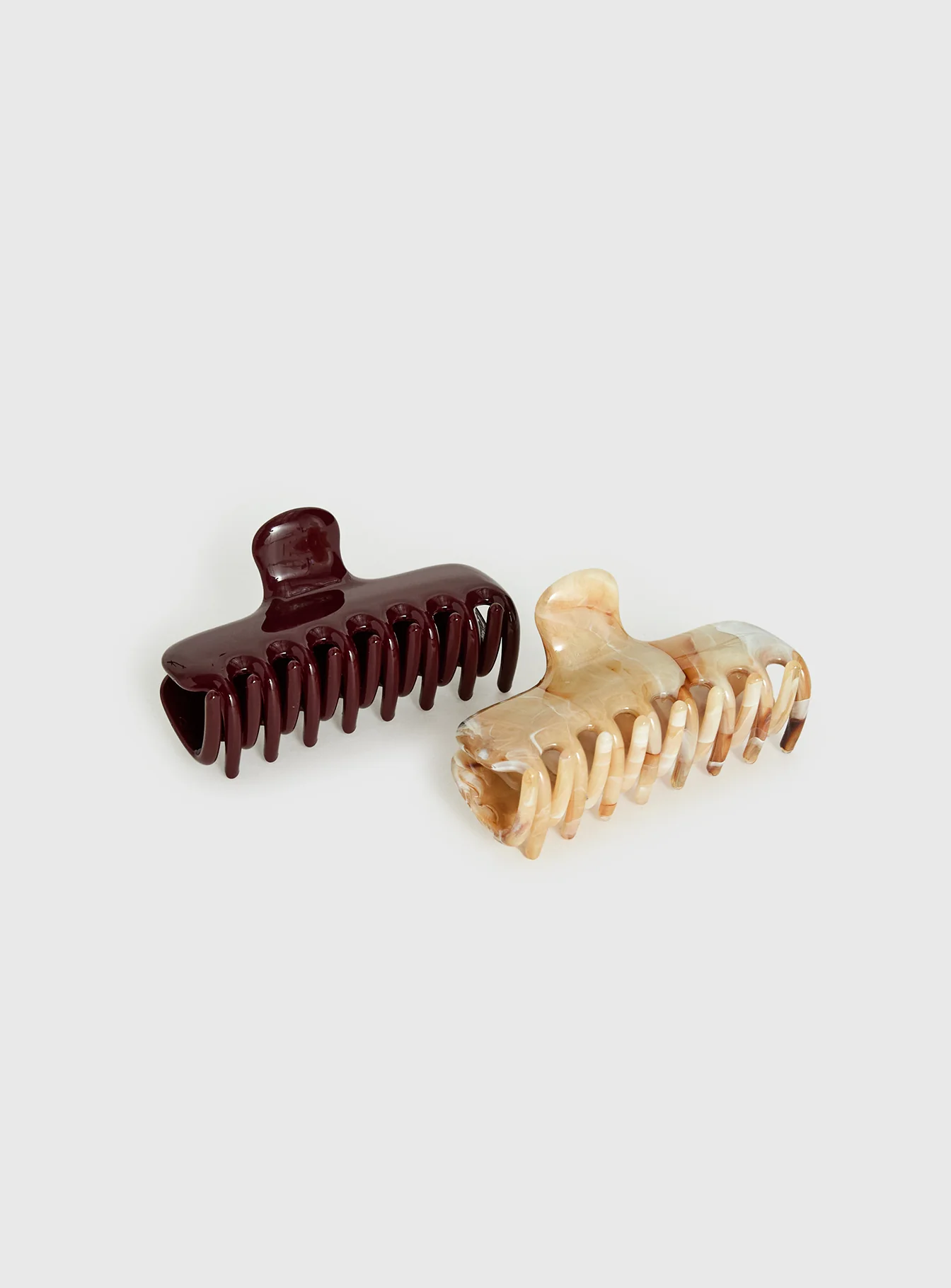 Rhen Claw Clip Pack Burgundy / Cream - FASHION NOB