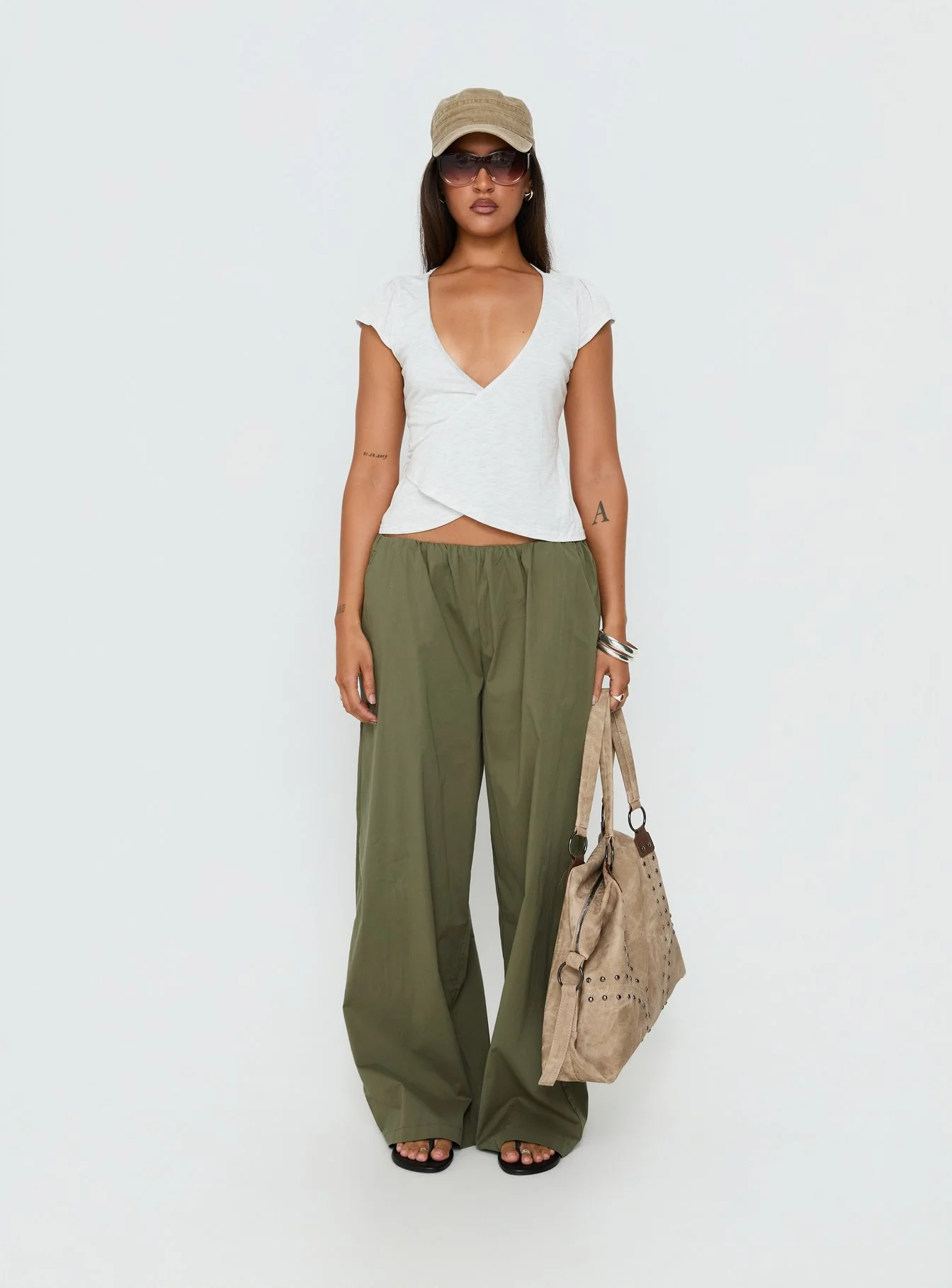 Lunea Concealed Waistband Pants Khaki