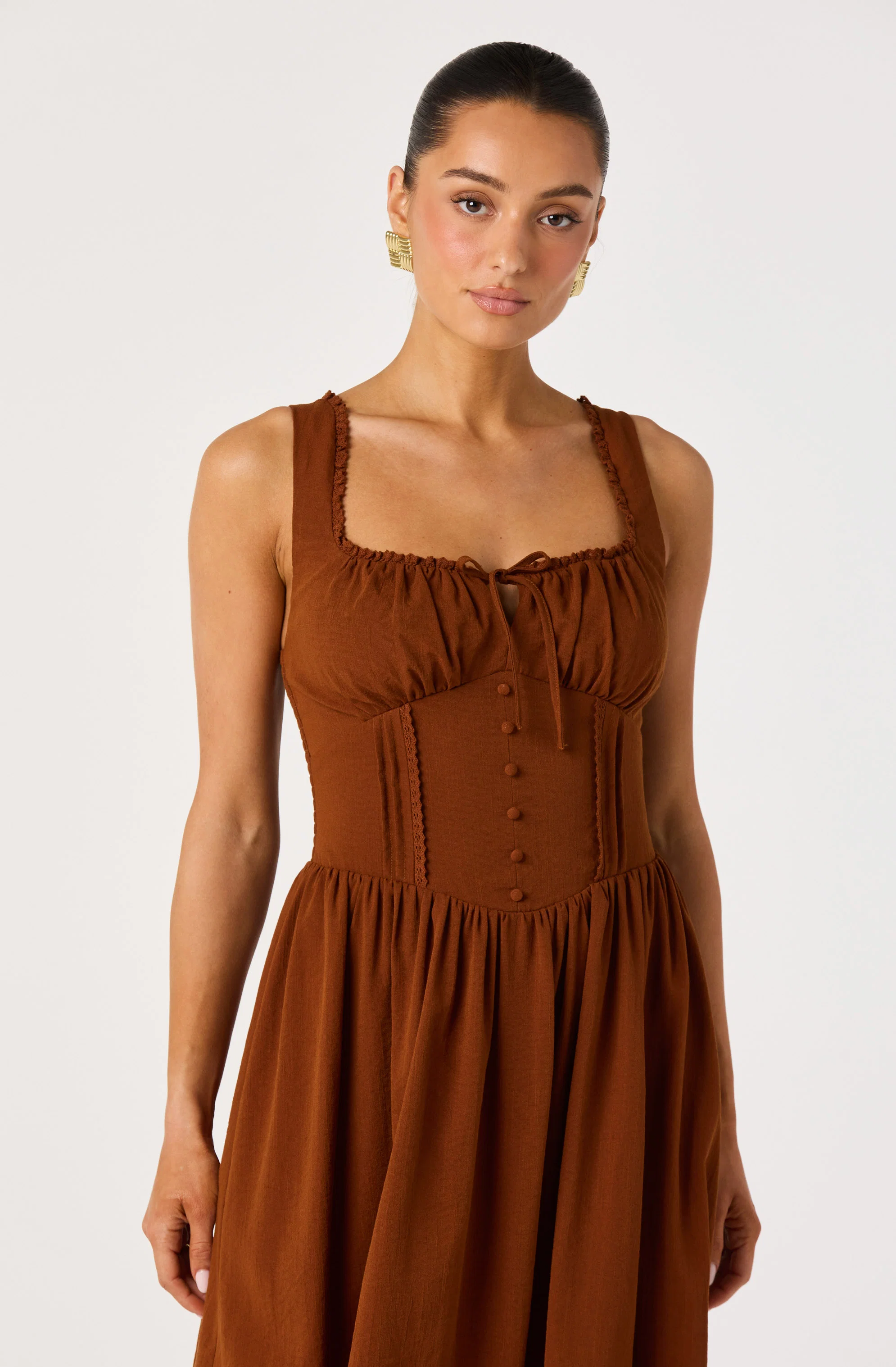 Sahana Crochet Trim Milkmaid Dress