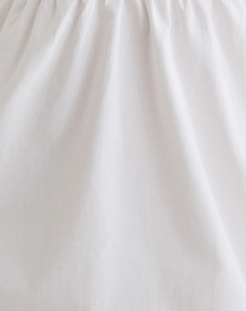Fatima Mini Dress in Poplin White
