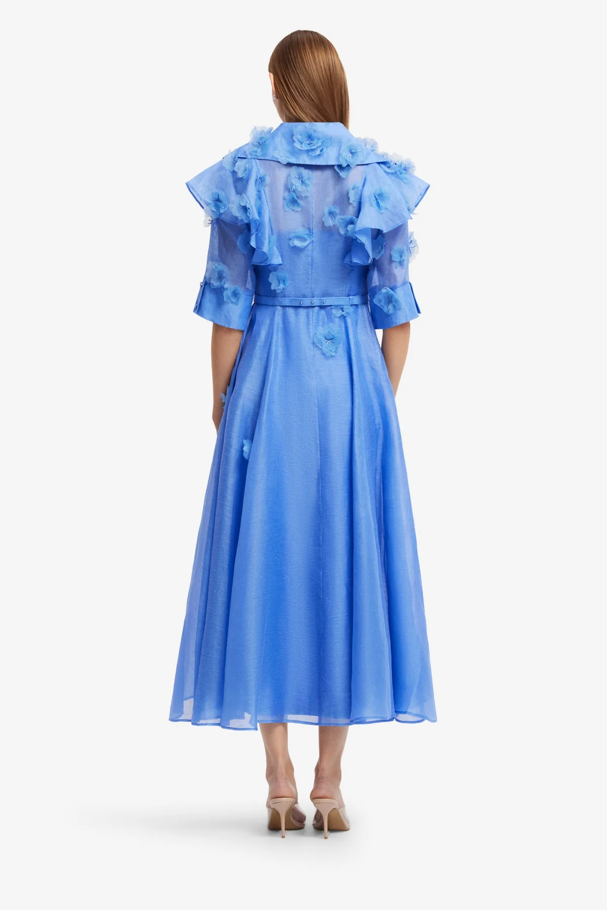 Anya Petal Midi Dress - Azure