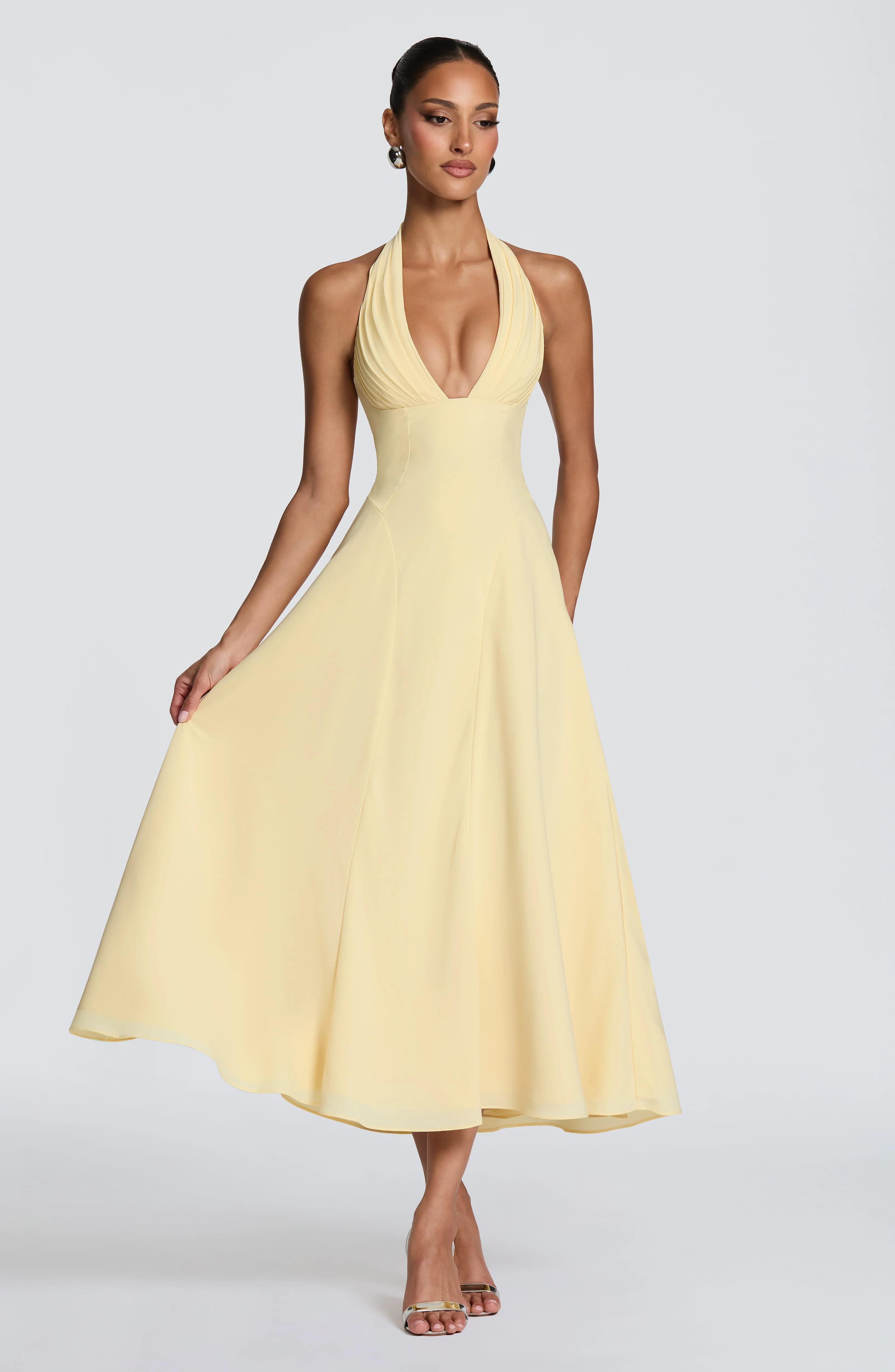 Hayden Midi Dress - Lemon