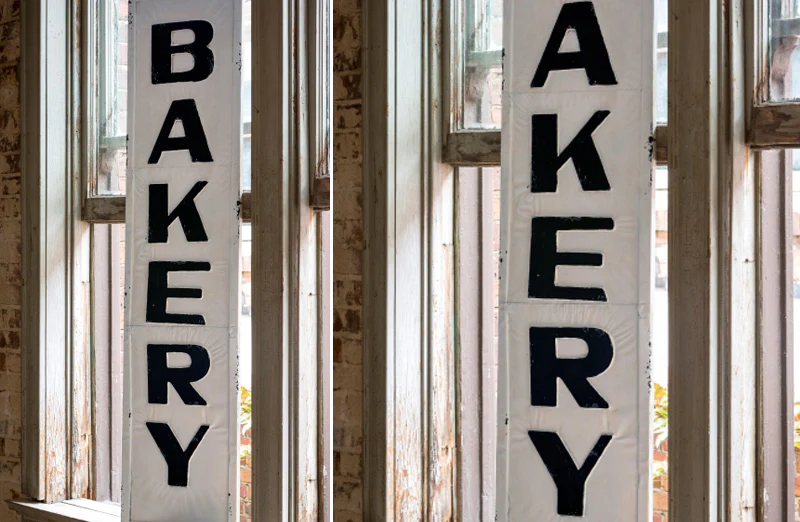 Embossed Metal Bakery Sign