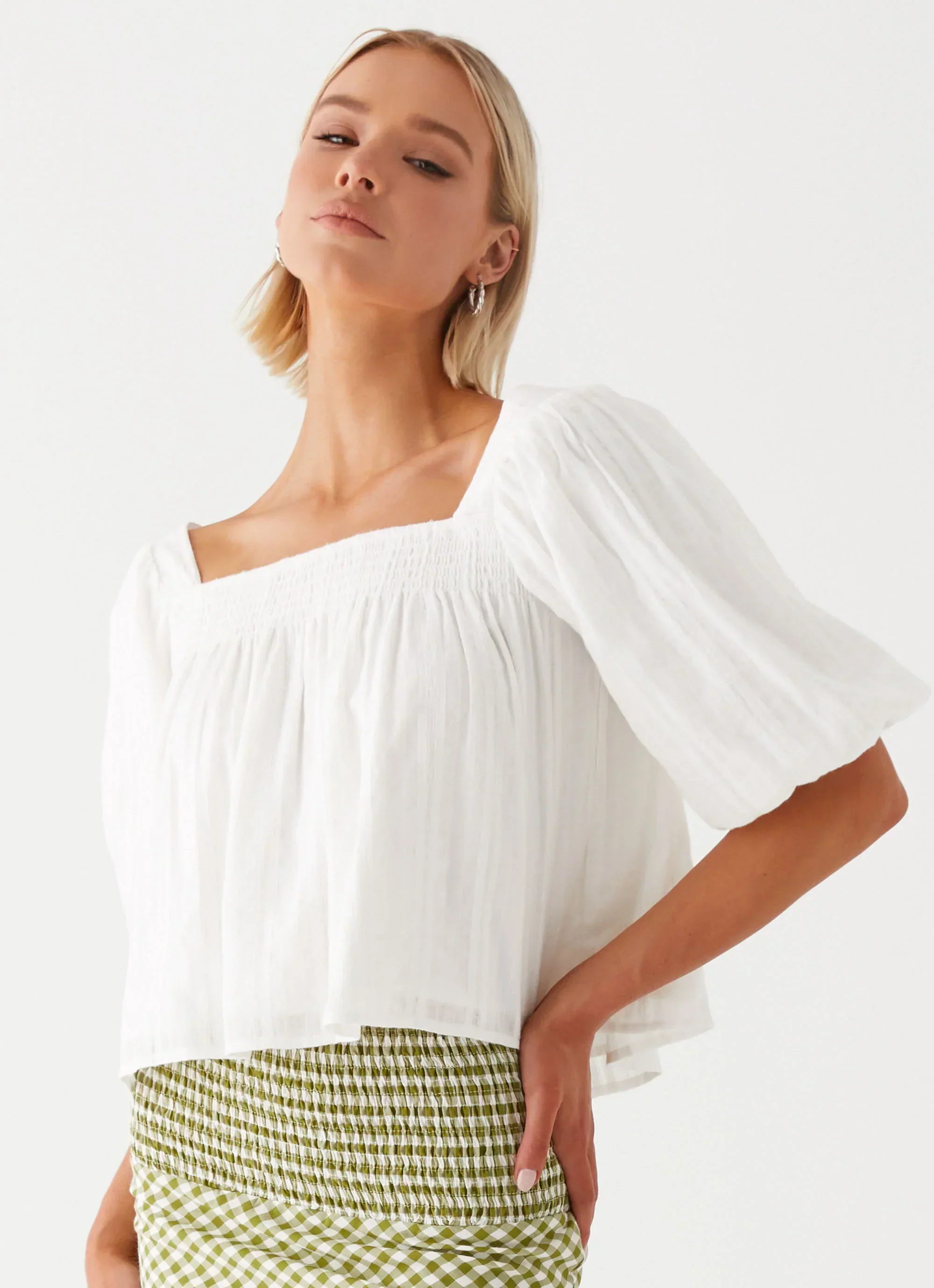 Tanika Puff Sleeve Top - White