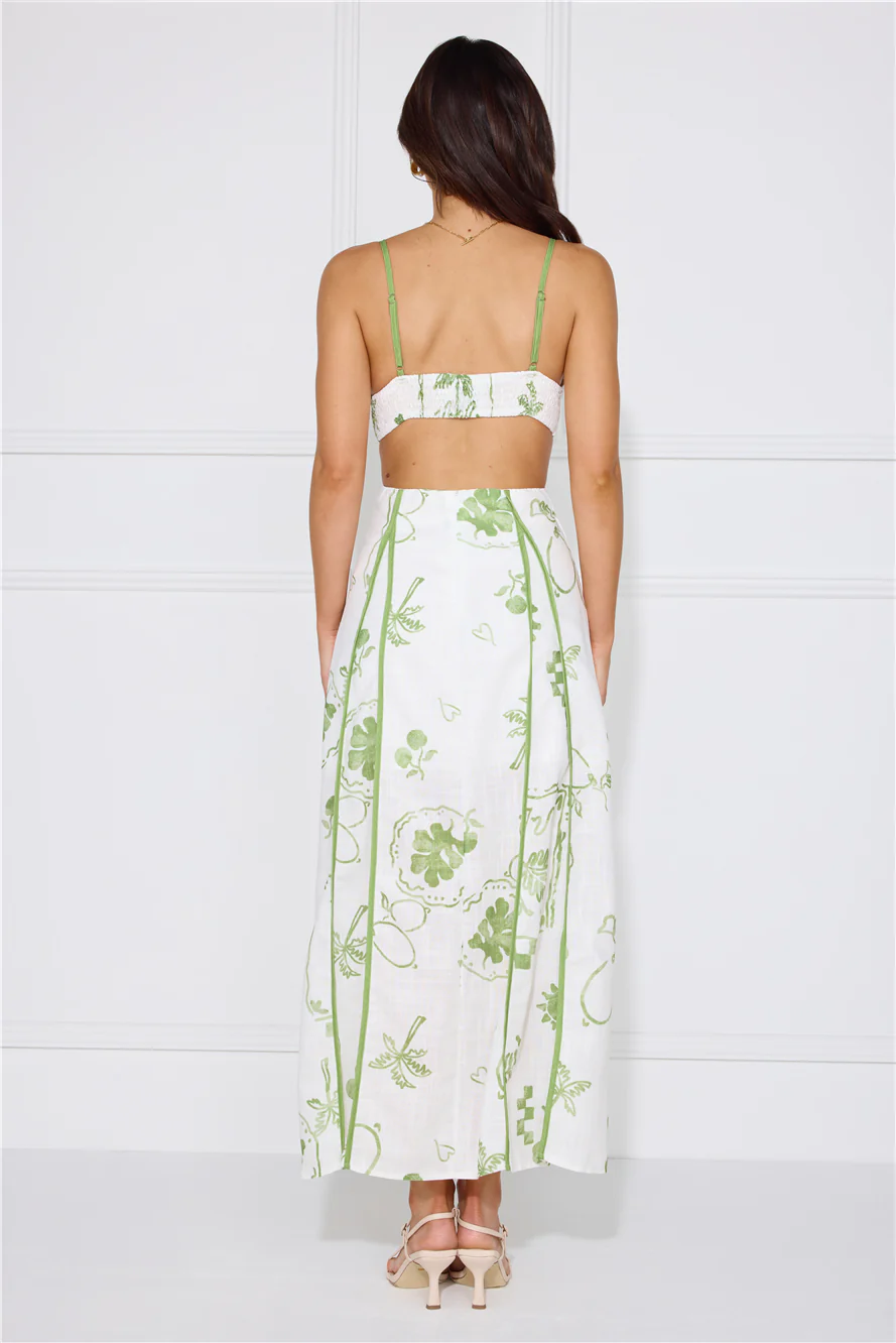 Summer Garden Maxi Dress Green - luluinthesky