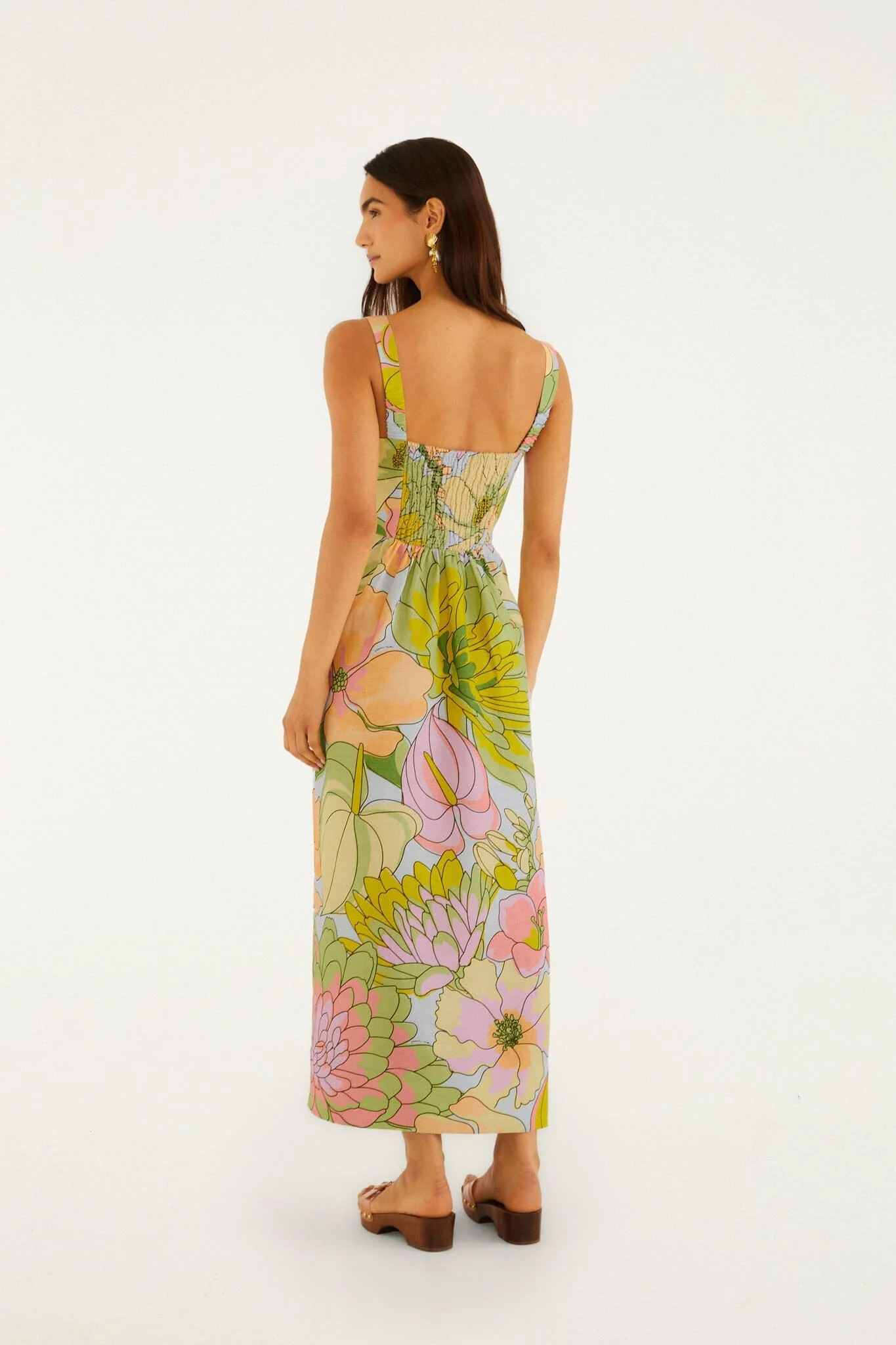 FARM Rio Light Blue Spring Affair  Maxi Dress