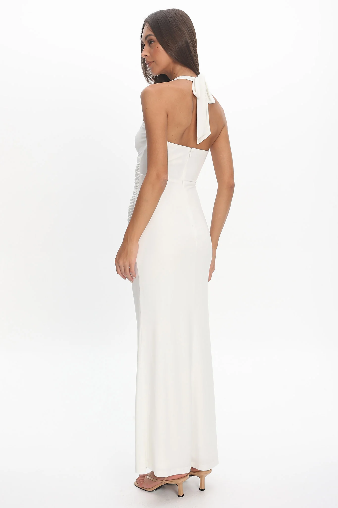 Opera Drape Bust Maxi Dress White - luluinthesky