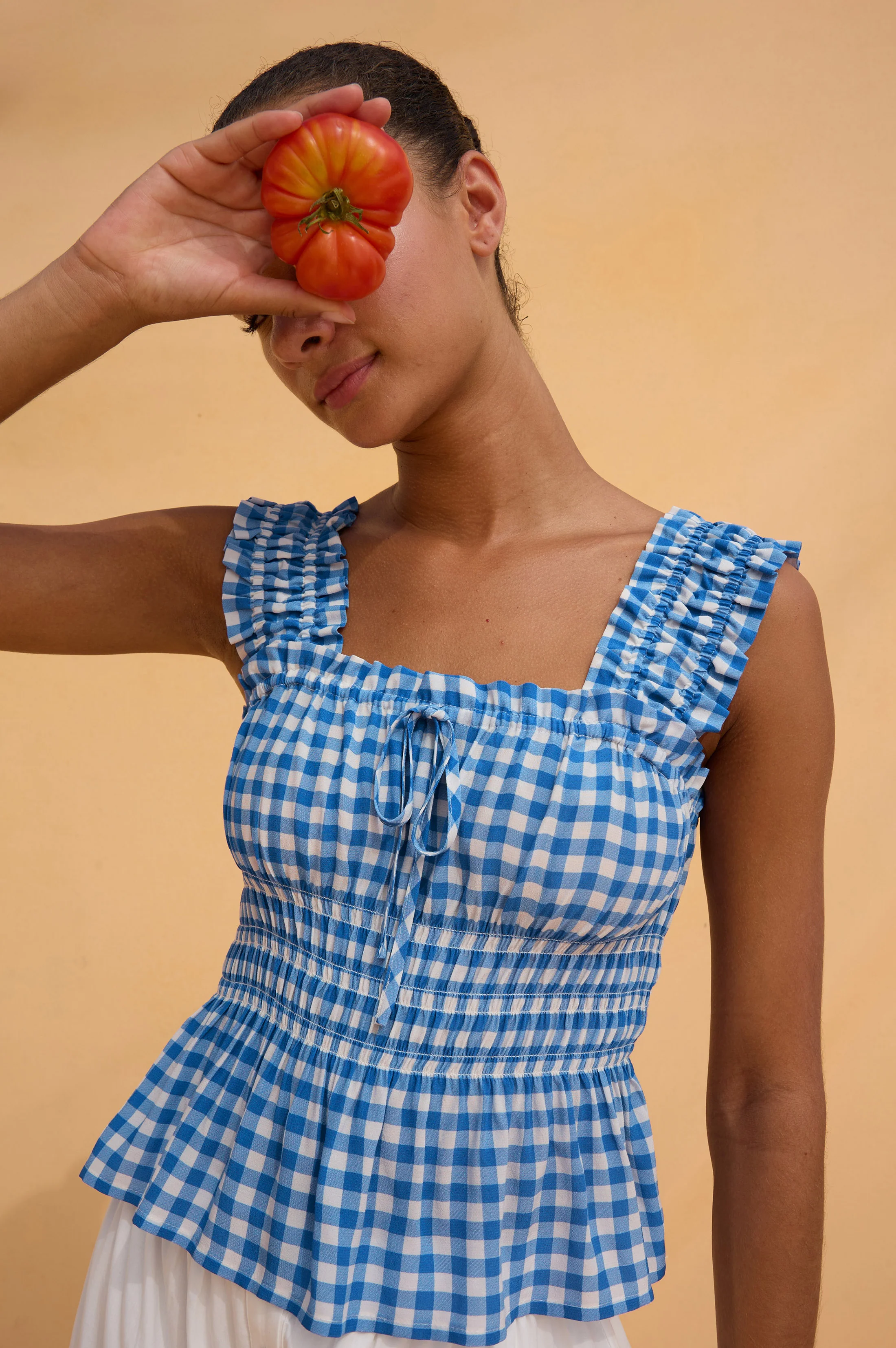 Rails X Giadzy Donna Top - Azure Gingham