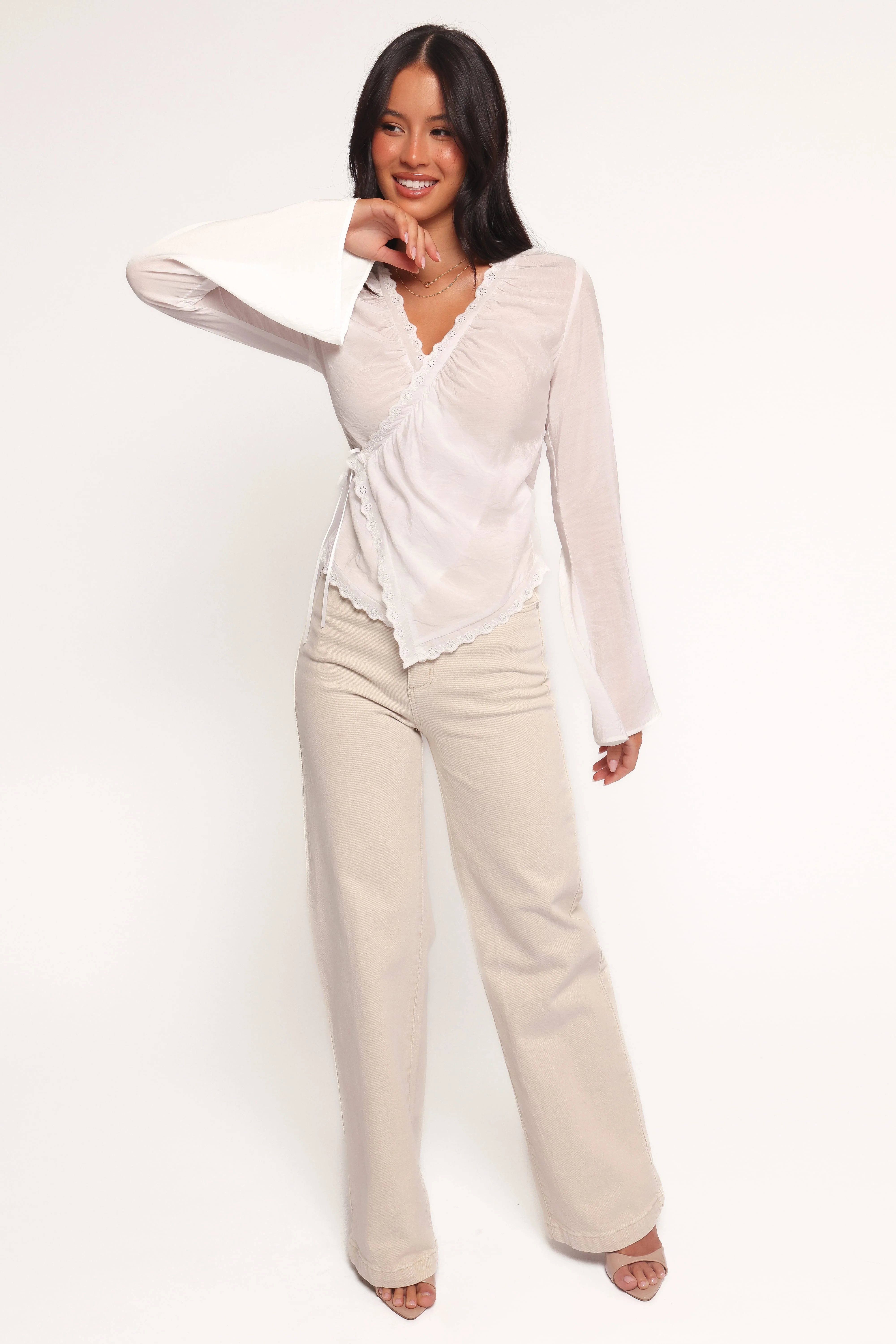 Adira Wrap Blouse - White