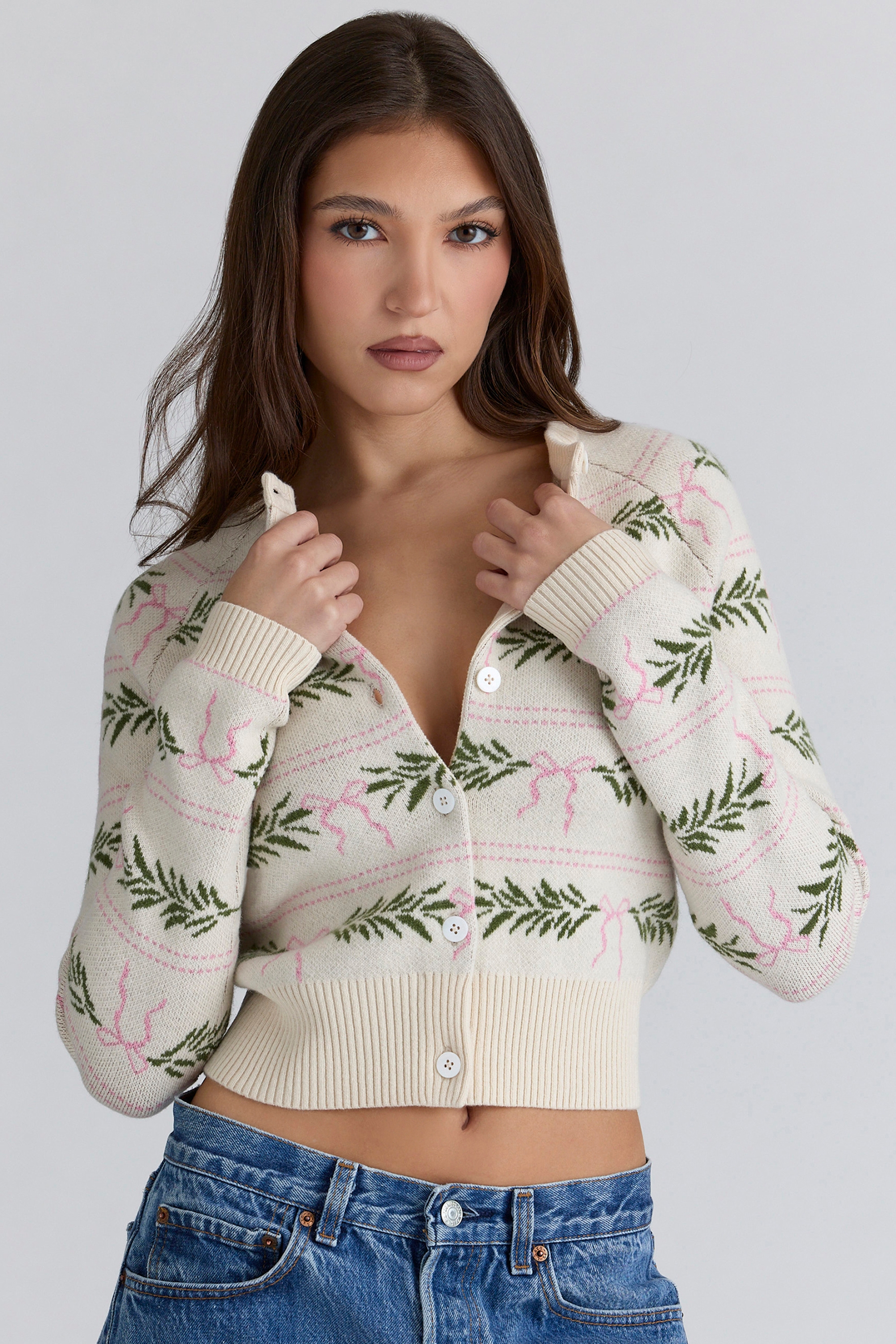 All Over Print Wool Cardigan