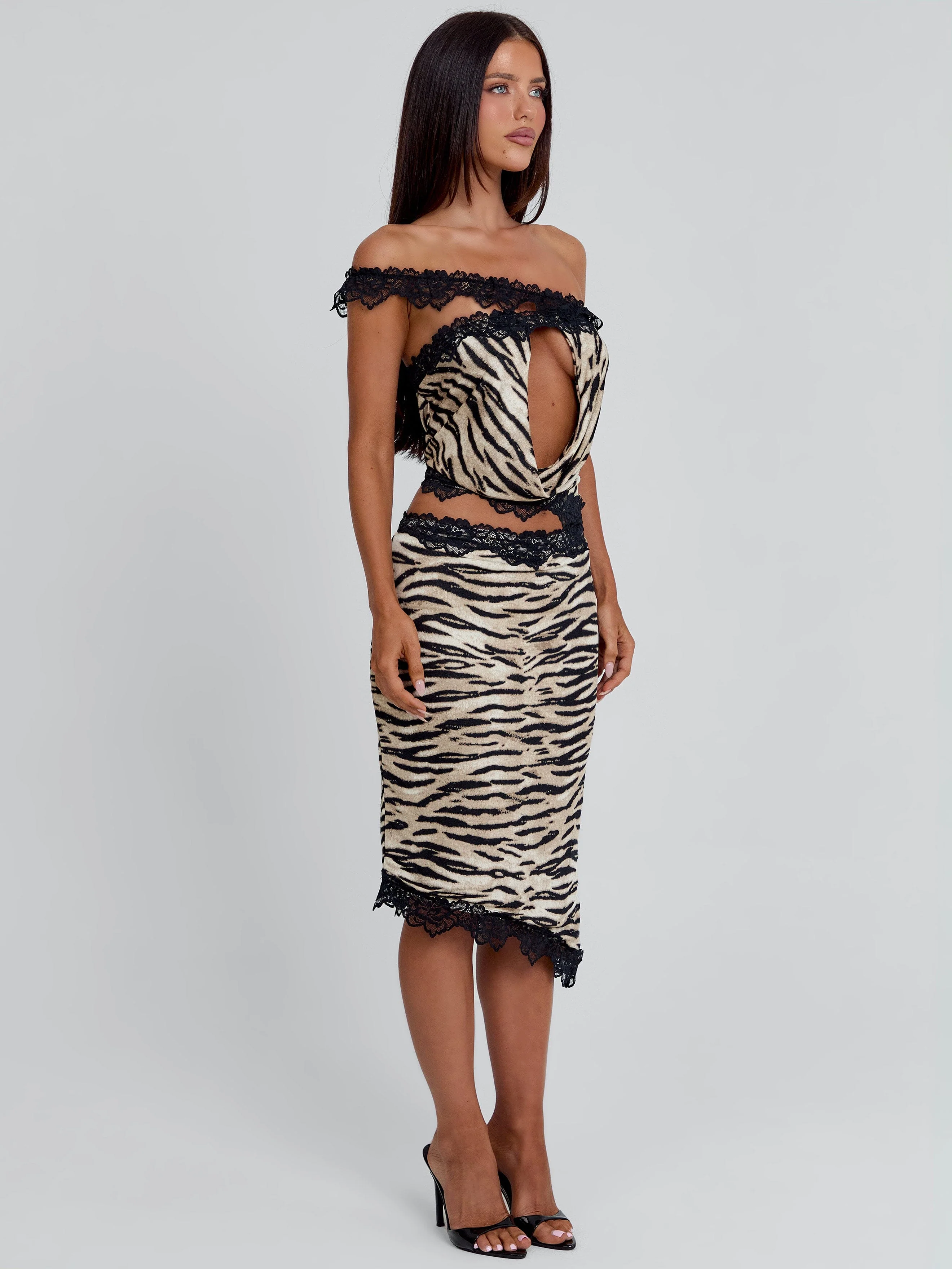 Melanie Midi Dress Zebra