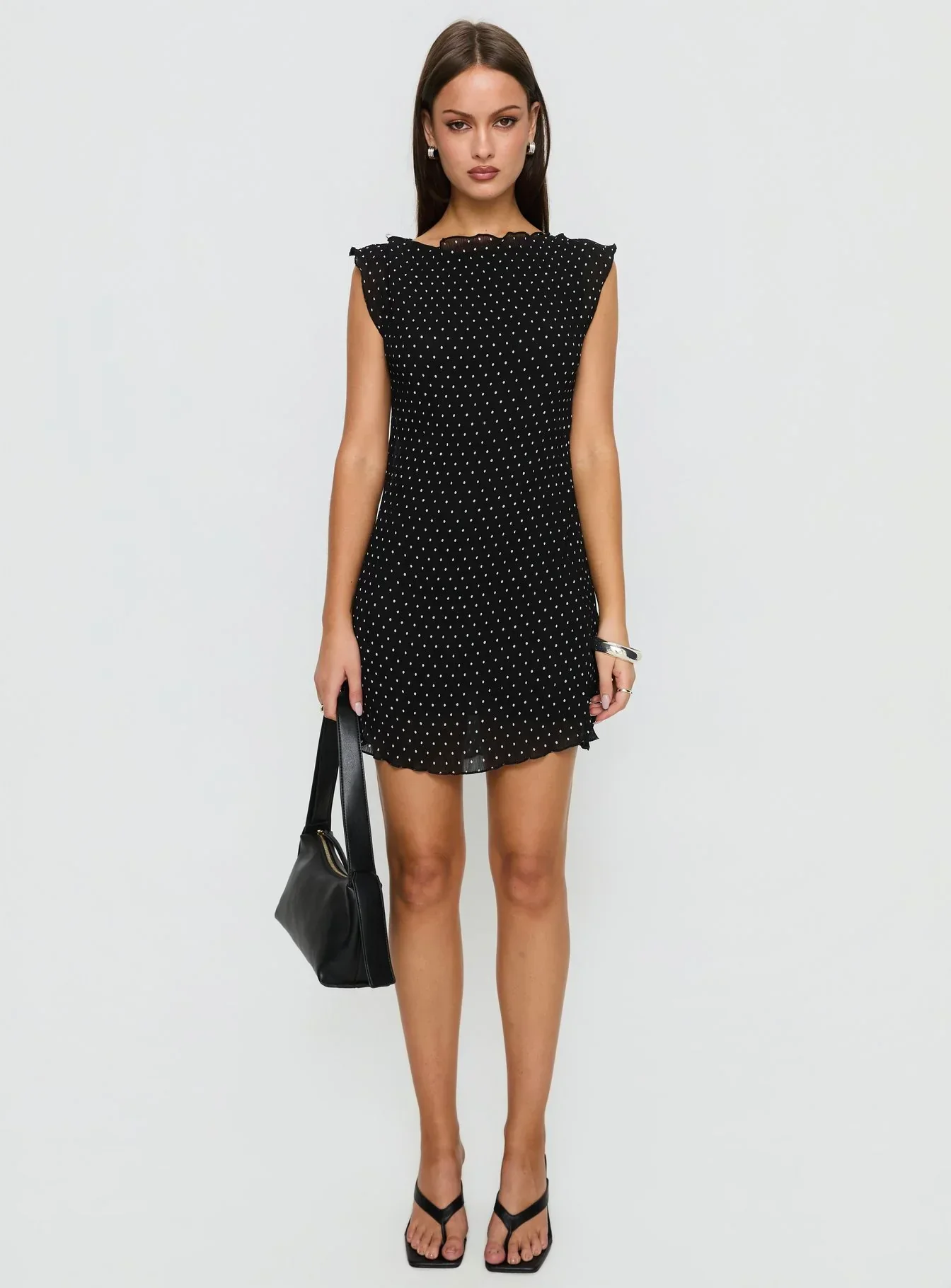 Mariner Mini Dress Noir Polka - luluinthesky