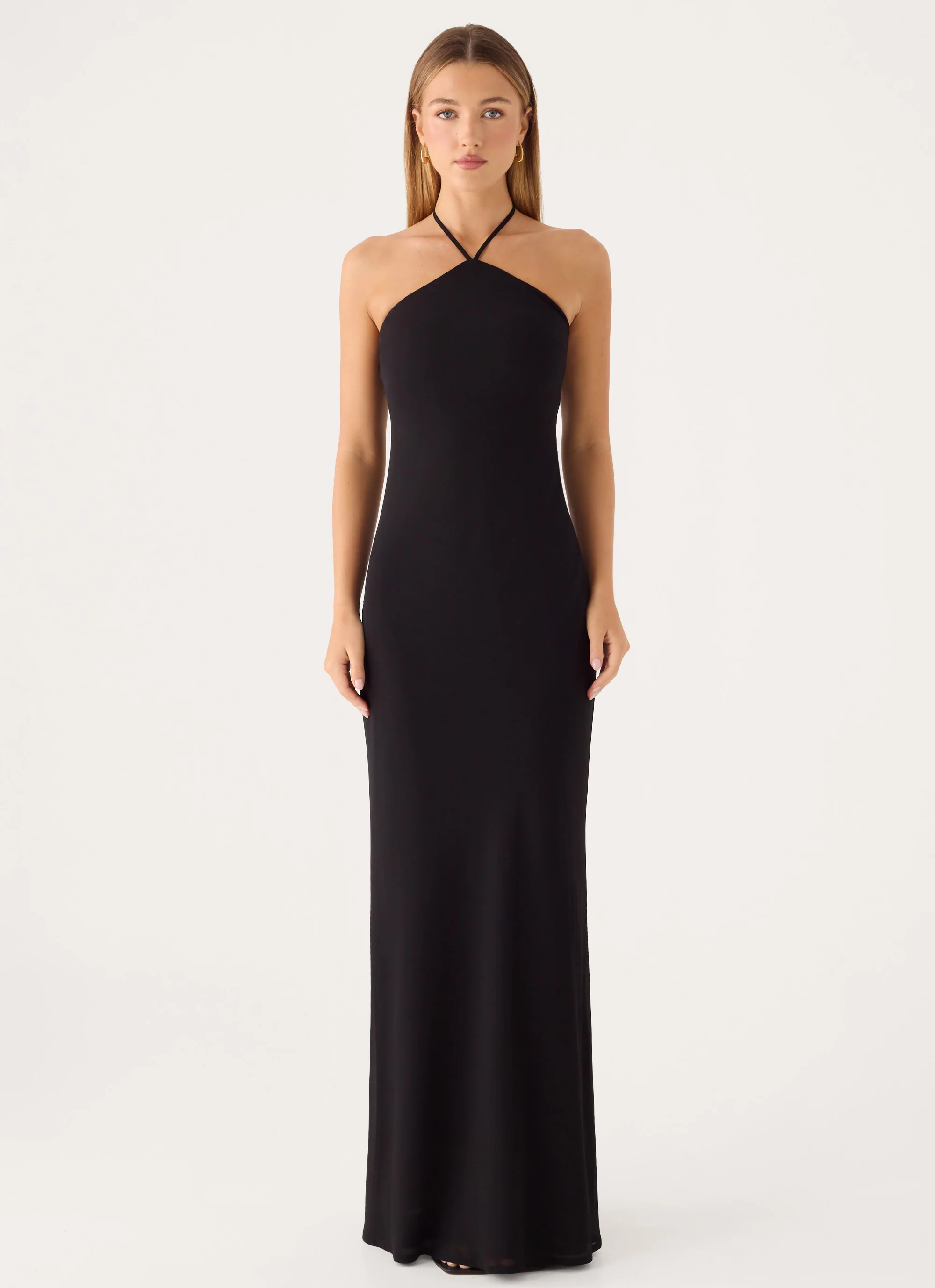 Anouk Halter Maxi Dress - Black - luluinthesky
