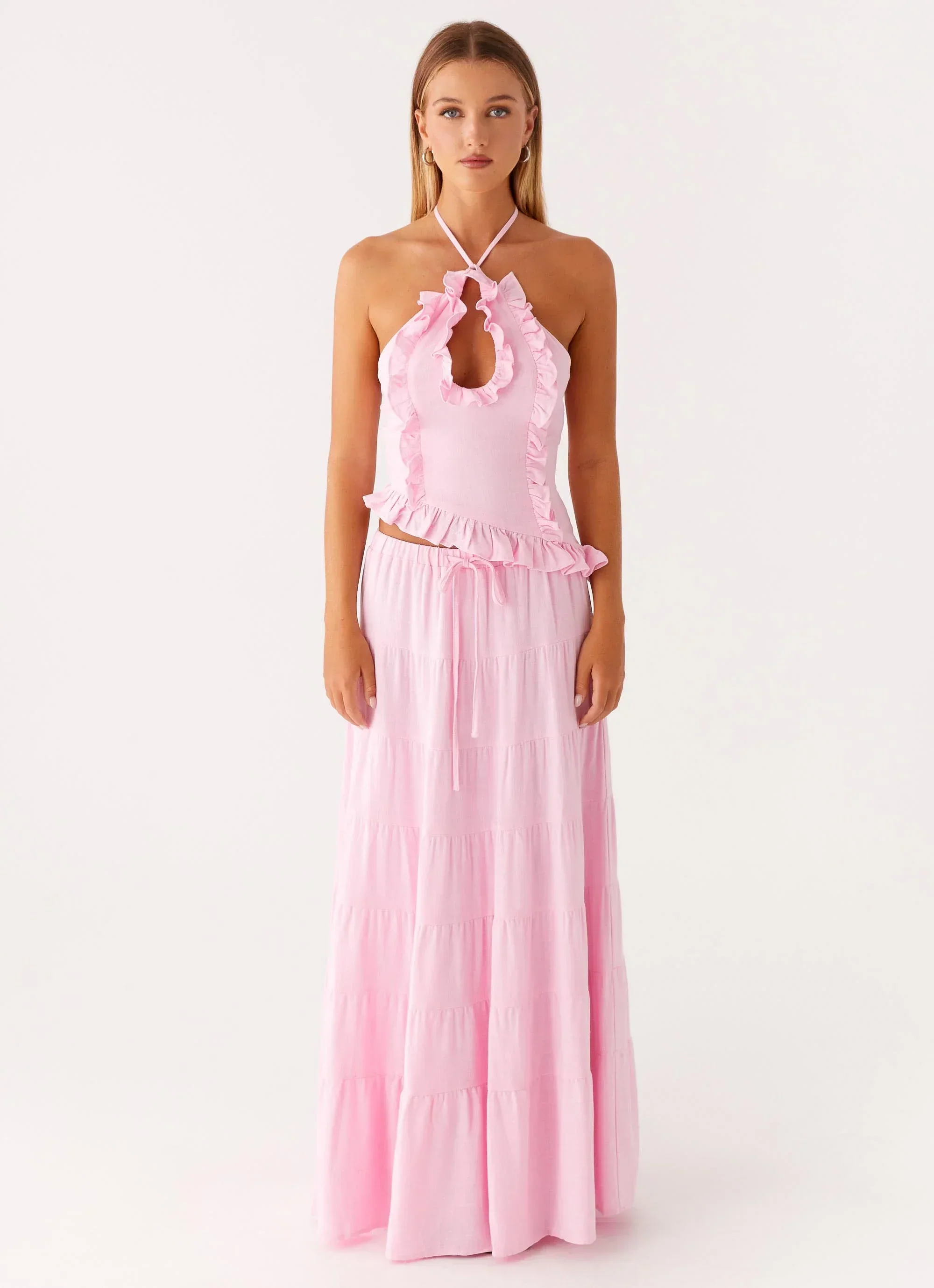 Mariella Linen Top - Pink