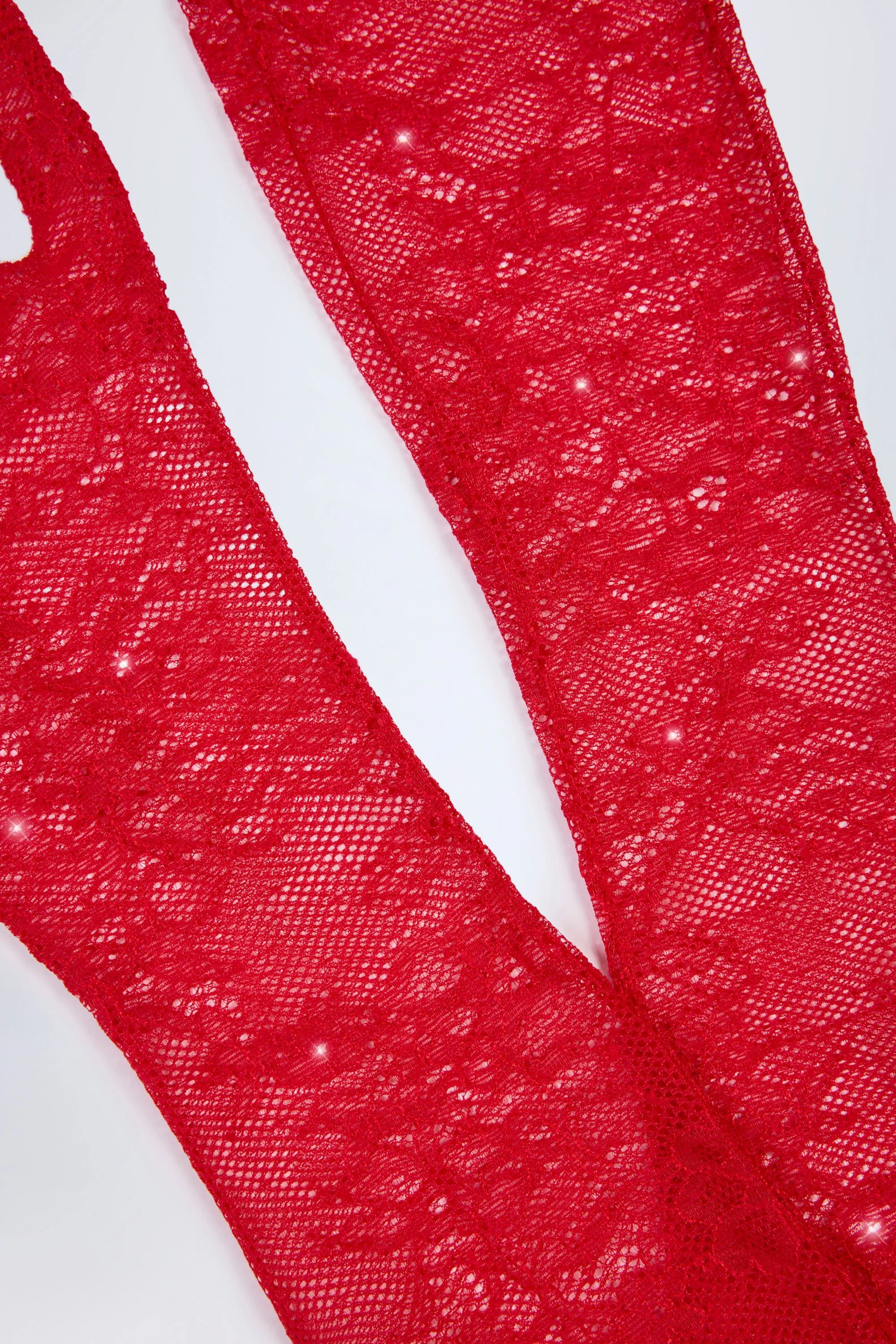 Lace Gloves in Fire Red