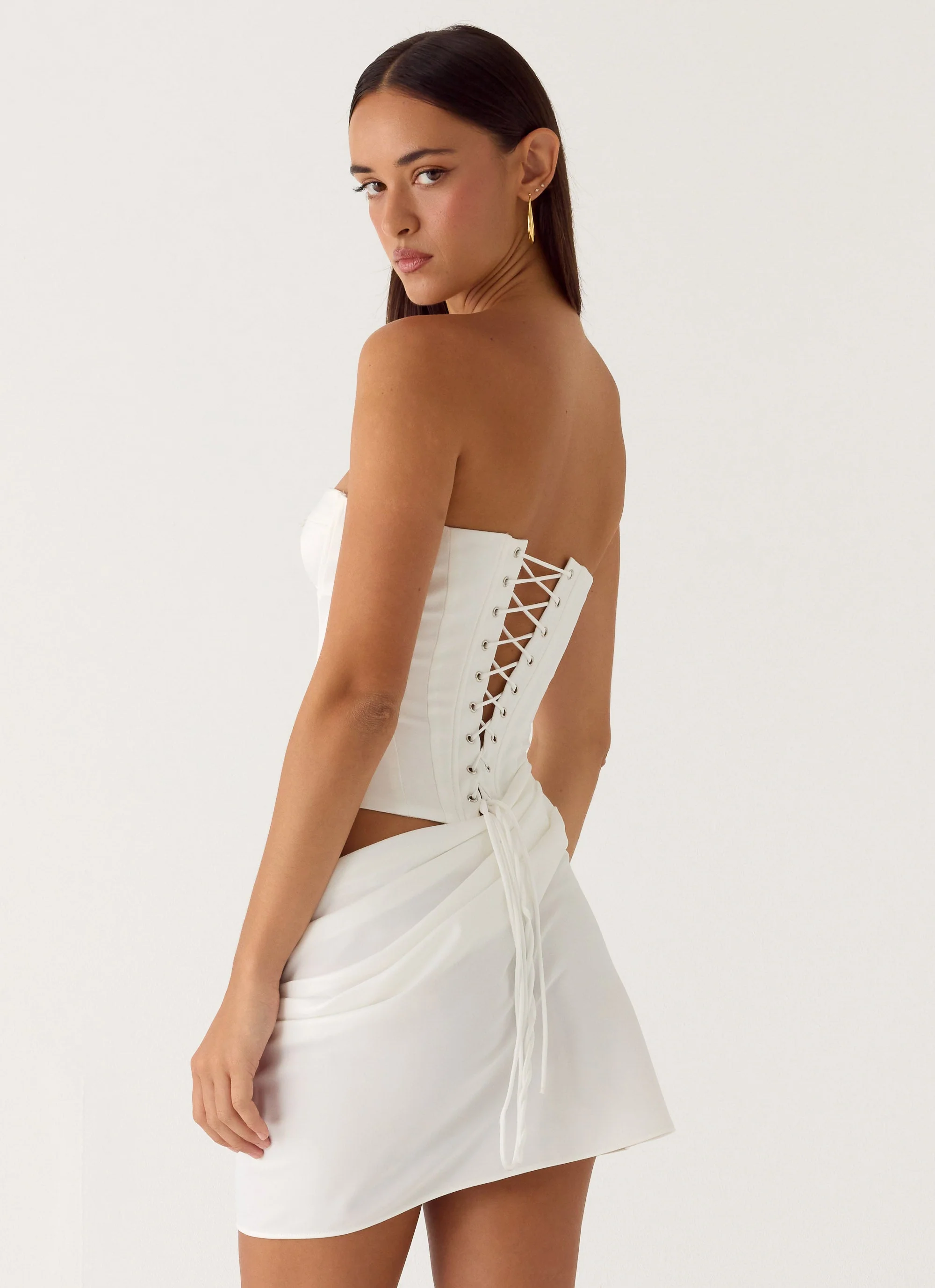 Cosmala Mini Dress - White - luluinthesky