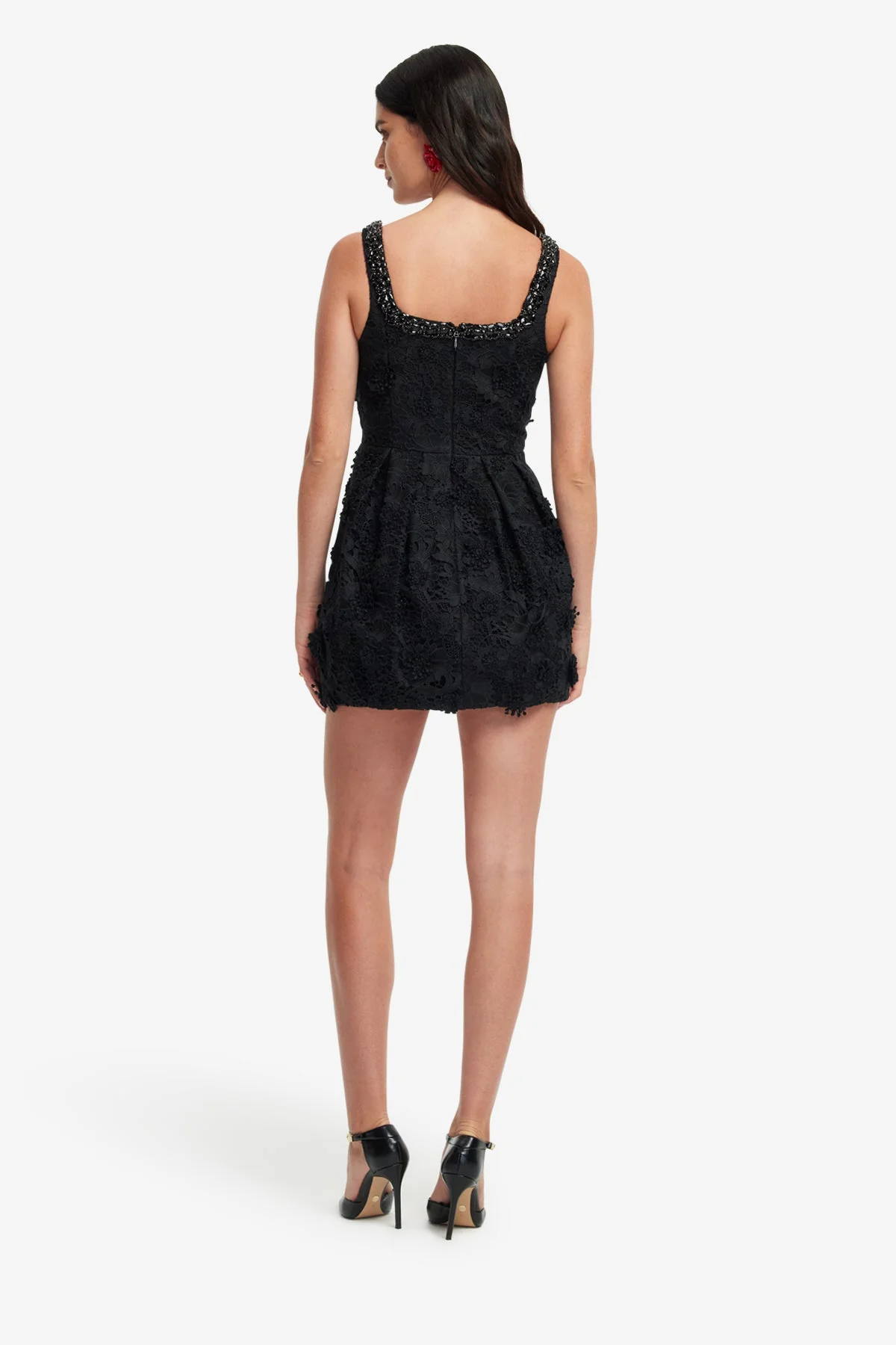 Piper Lace Mini Dress - Ebony