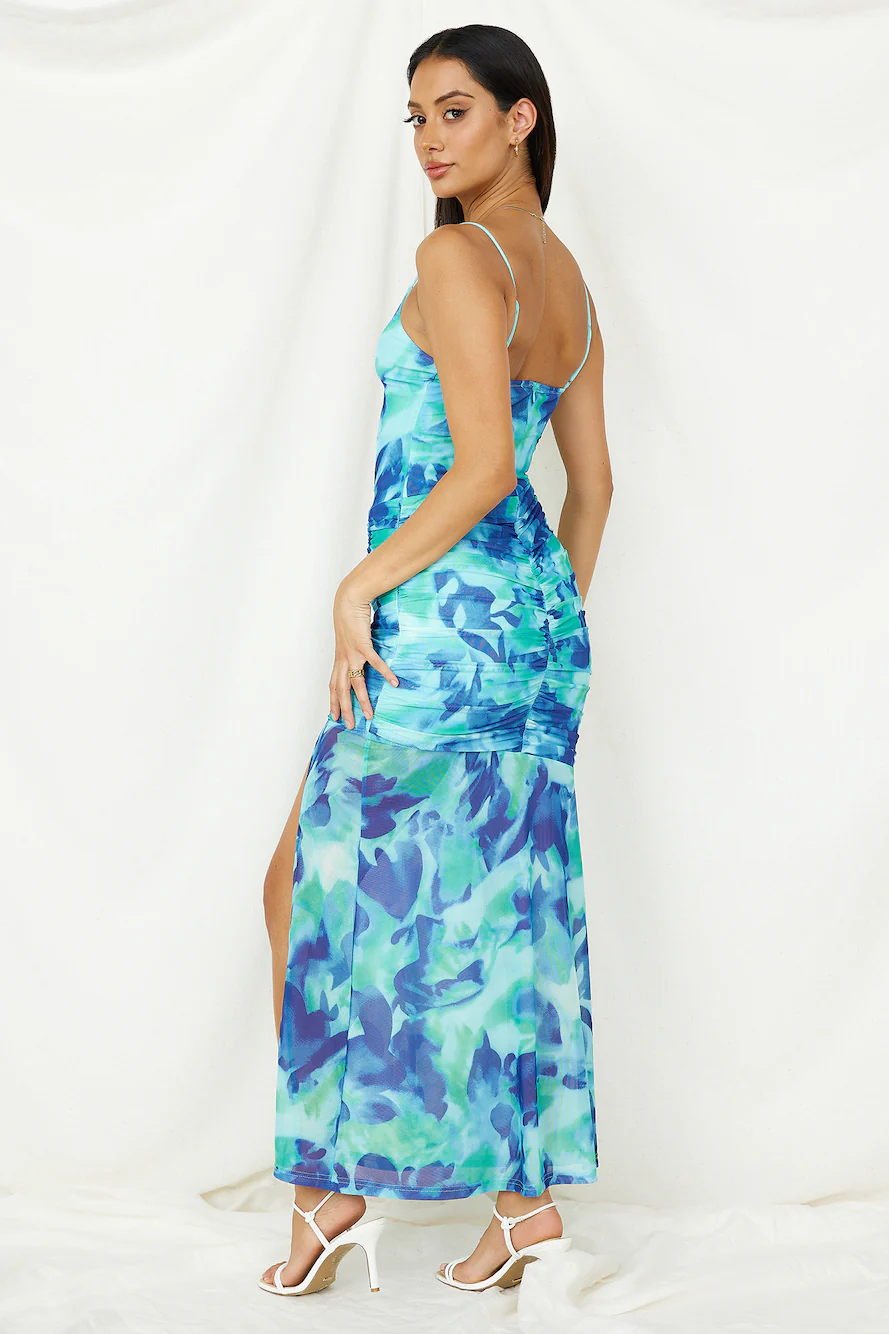 Deep Sea Dive Maxi Dress Blue