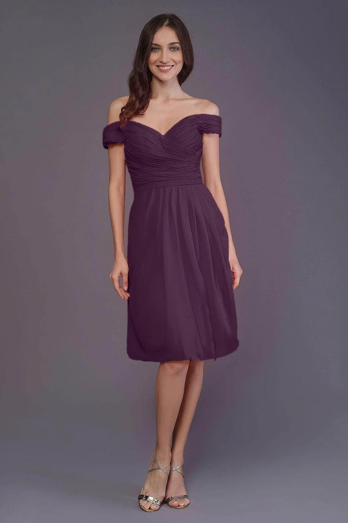 Sheath-Column Knee Length Short Bridesmaid Dress PR3485