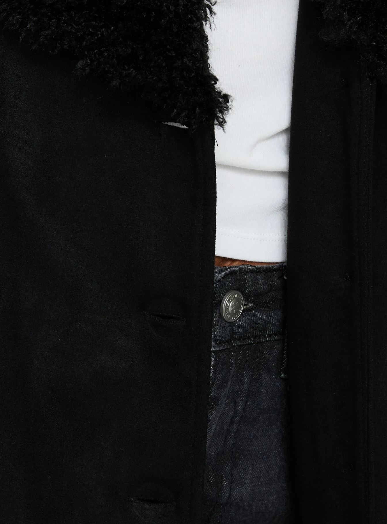 After Party Shearling Jacket Black