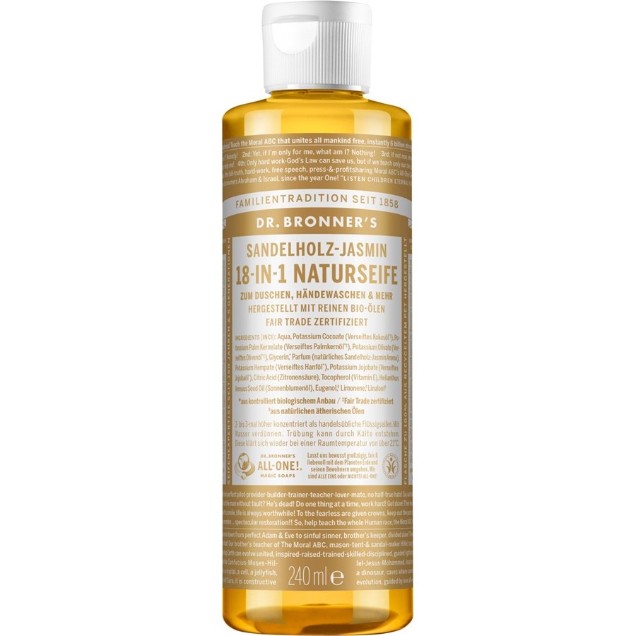 Dr. Bronner's Mydła w płynie Drzewo sandałowe Jaśmin 18-1 Mydło naturalne