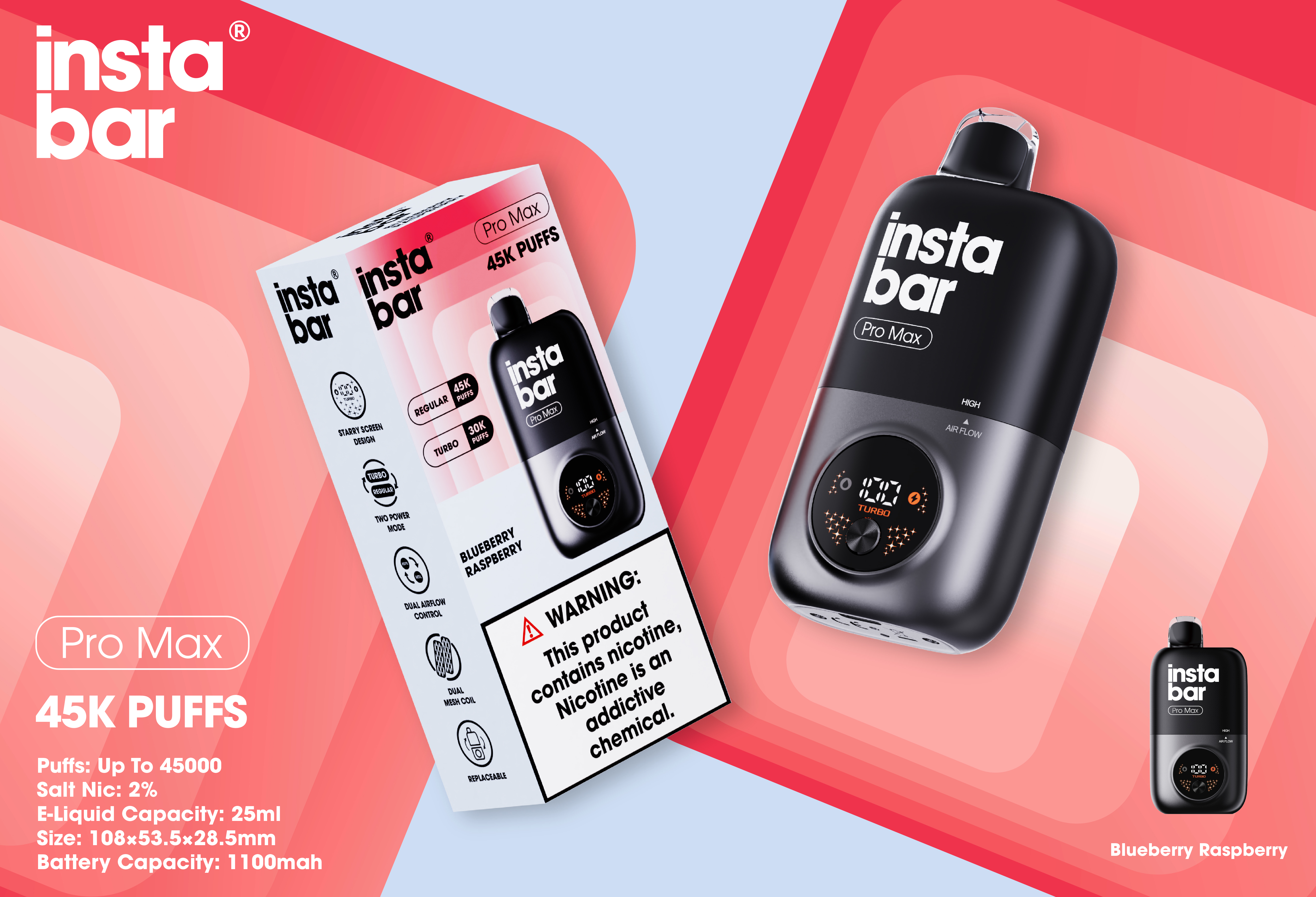 Instabar Pro Max 45K KIT(Urządzenie+Wymienny wkład)