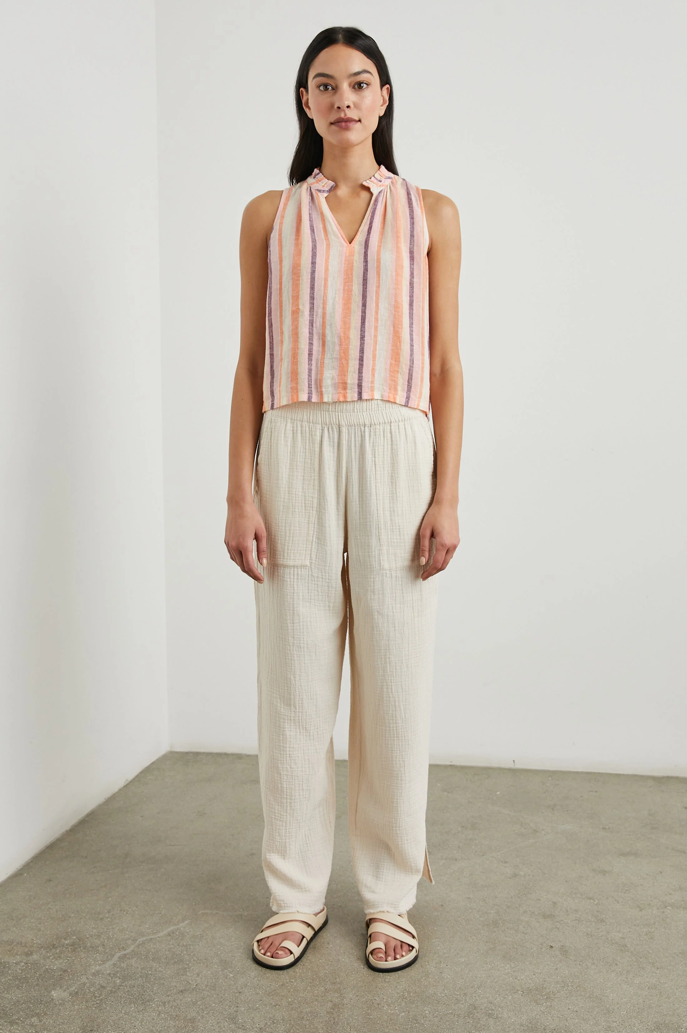 Christy Top - Papaya Stripe