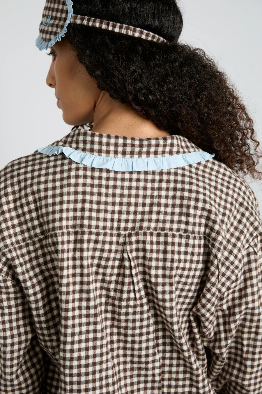 antonia pj set- brown gingham - luluinthesky