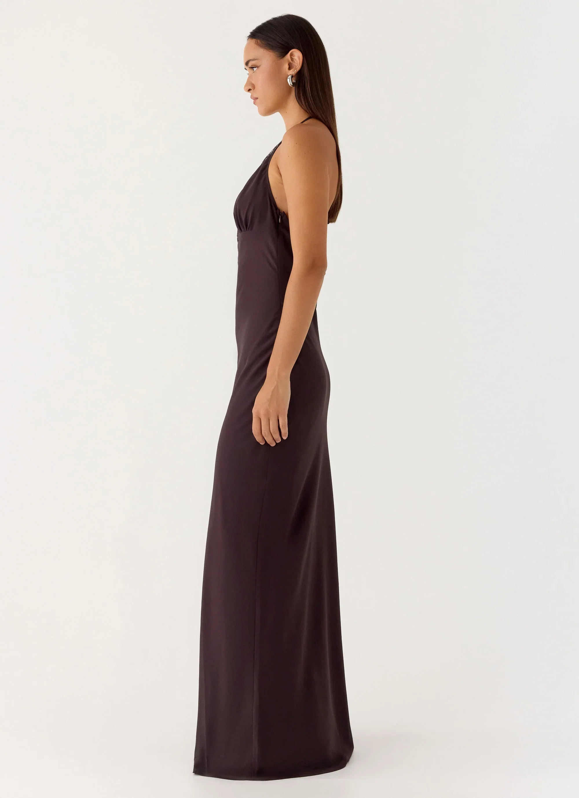 Indya Halter Maxi Dress - Chocolate