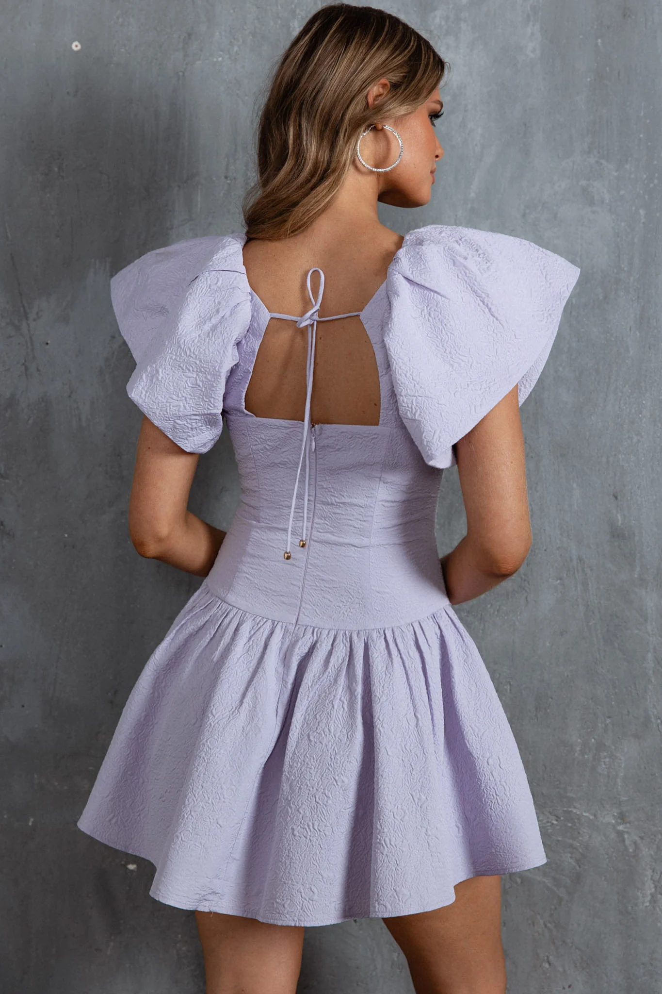 Self Love Flounce Hem Dress Lilac