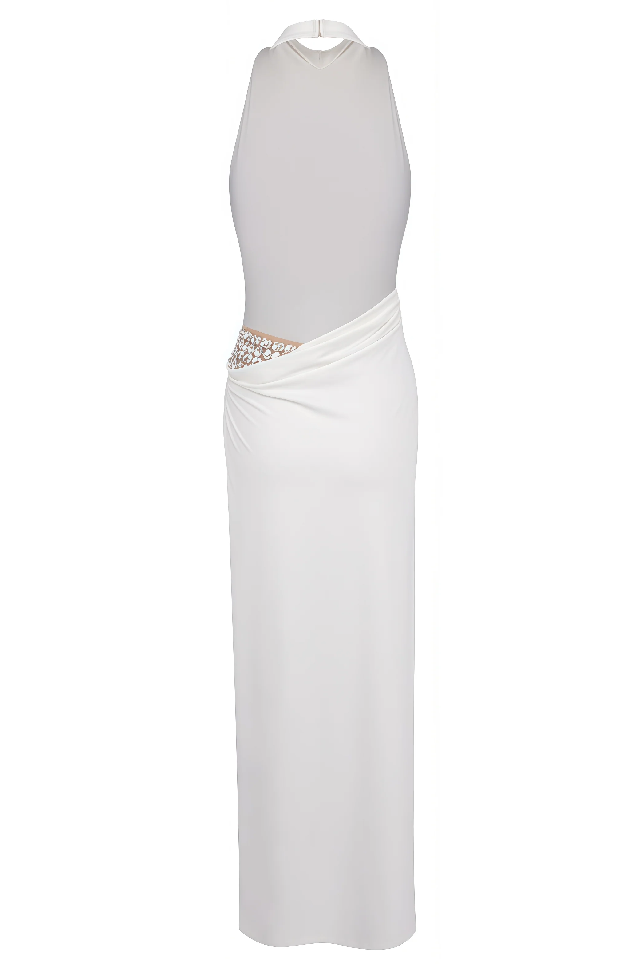 Eren Hollowed High Slit Studded Maxi Dress