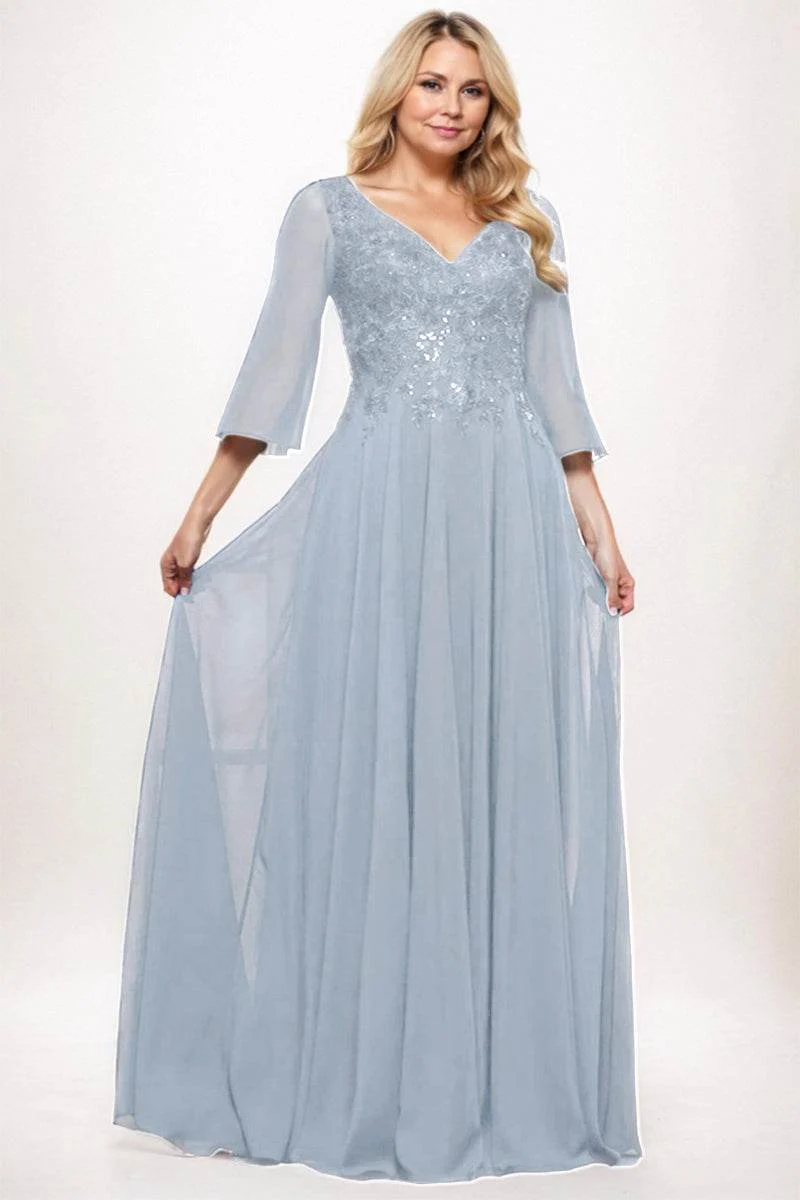 A-Line Maxi Chiffon Mother Dress CM0254