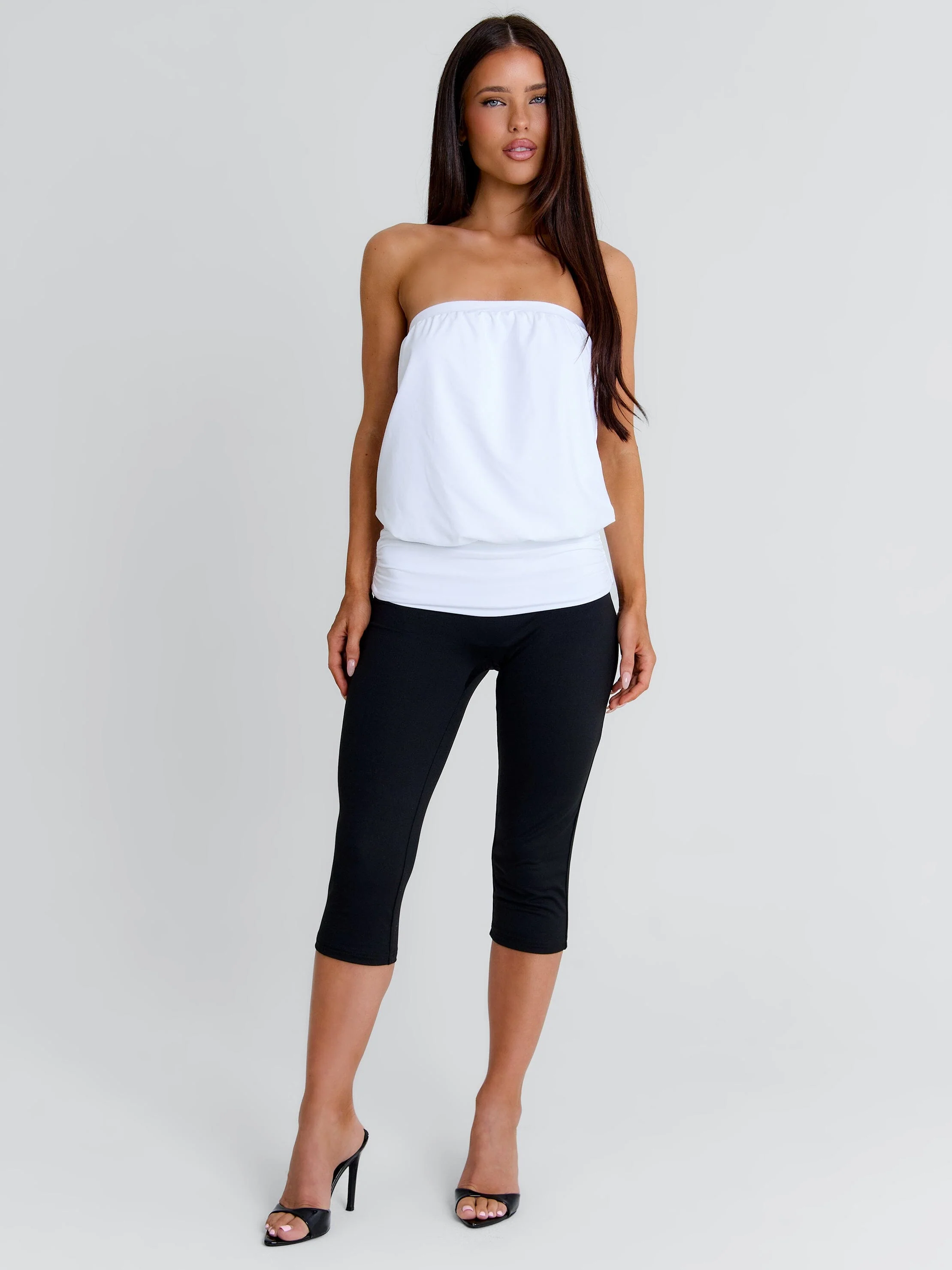 Eviene Capri Jumpsuit White/Black