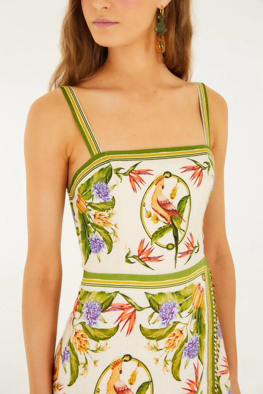 Sand Tropical Scarf Sleeveless Mini Dress