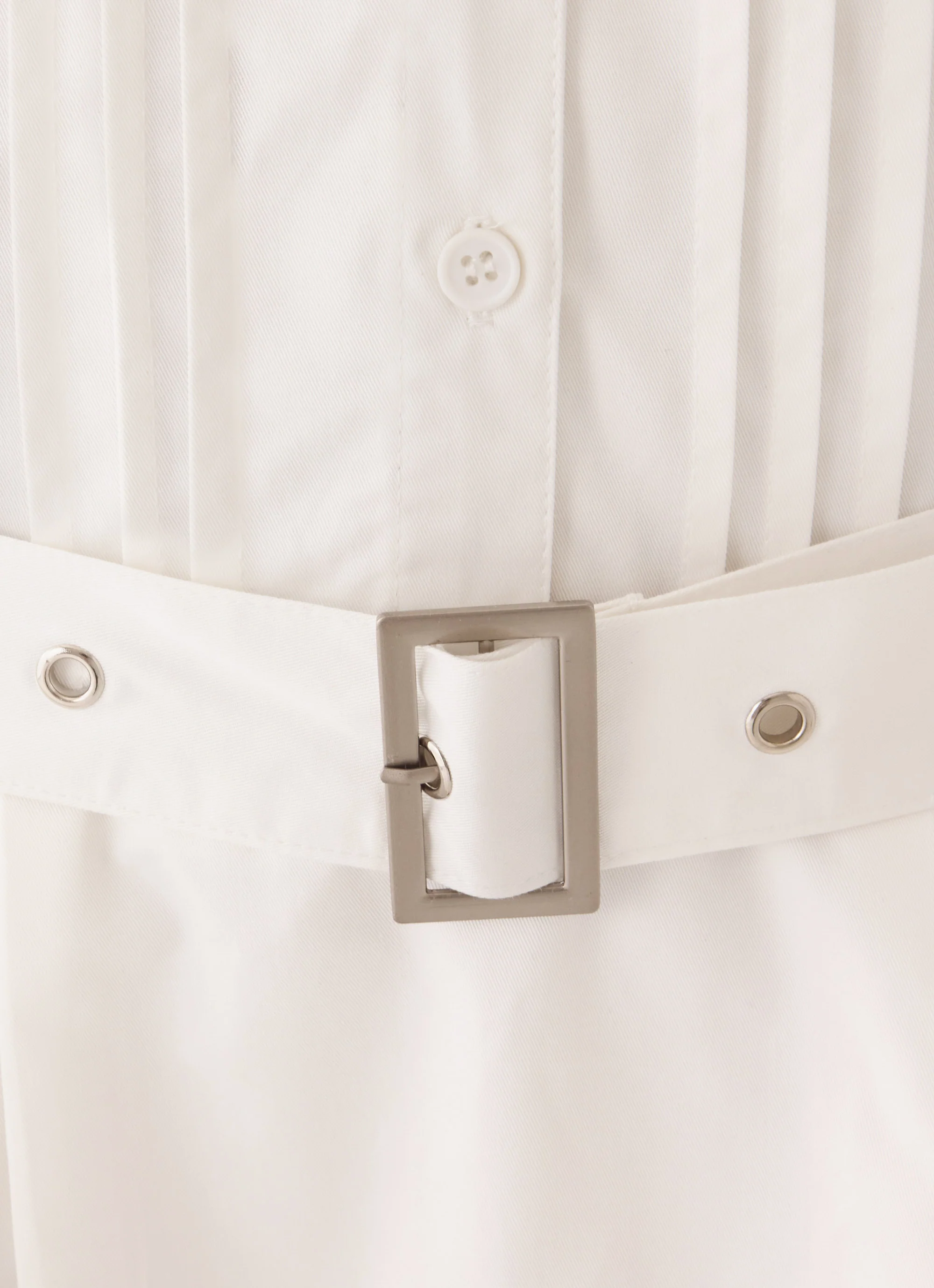 Calipso Shirt Dress - White - luluinthesky