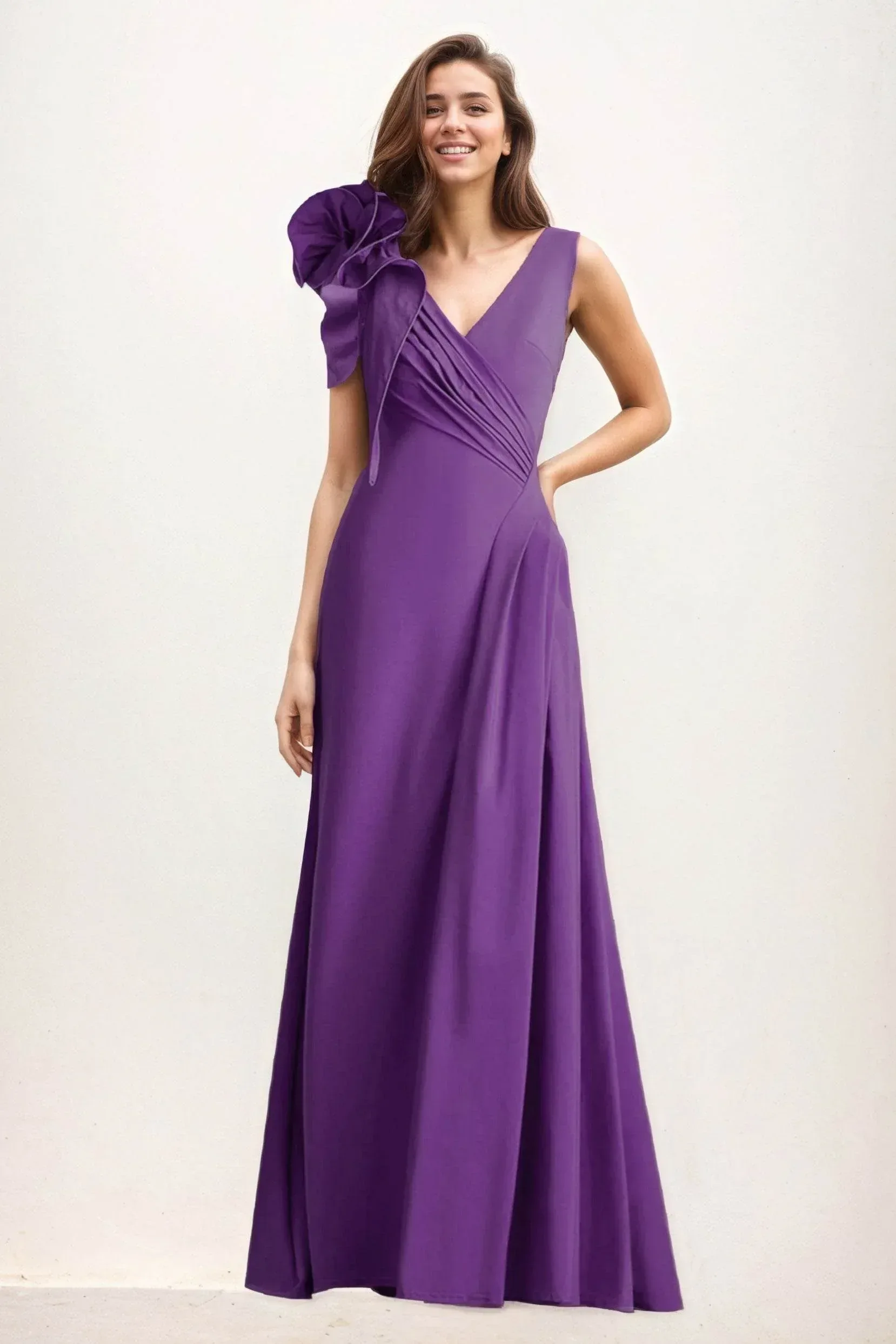 A-Line Maxi Elastic Cloth Wedding Guest Dress CG0275