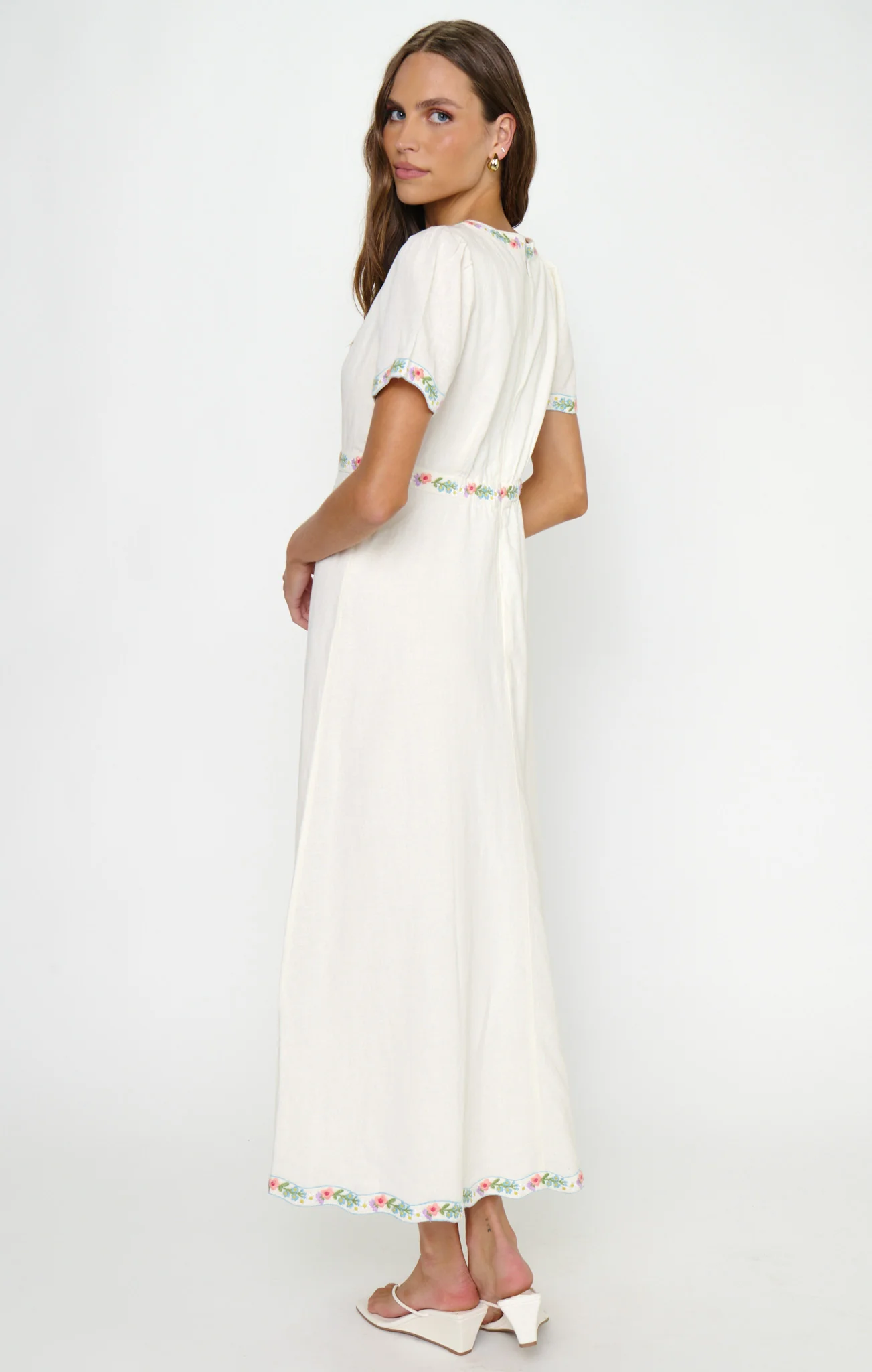 Thea Midi Dress ~ Wild Meadow Embroidery