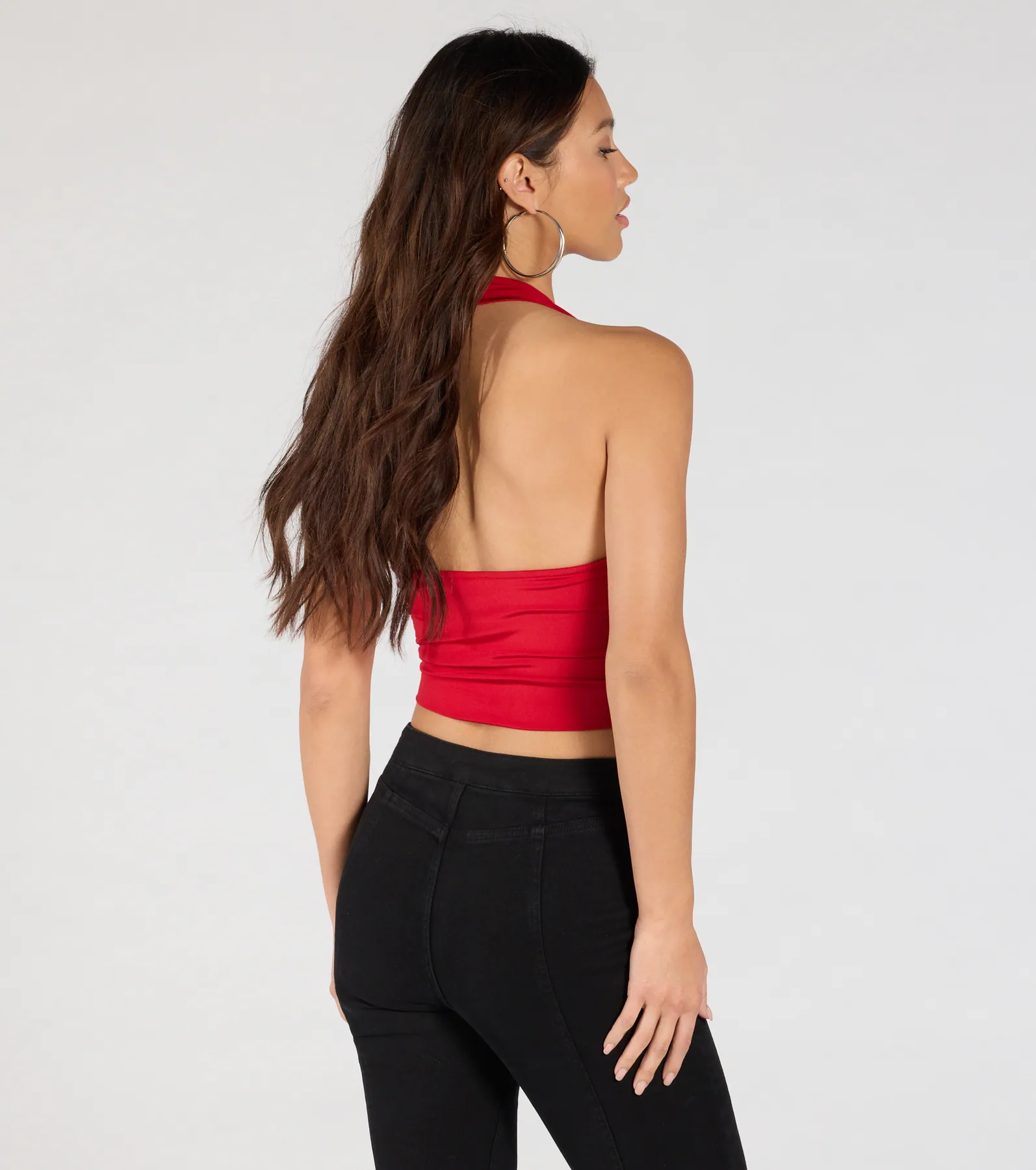 Take The Plunge Sleeveless Halter Crop Top - luluinthesky