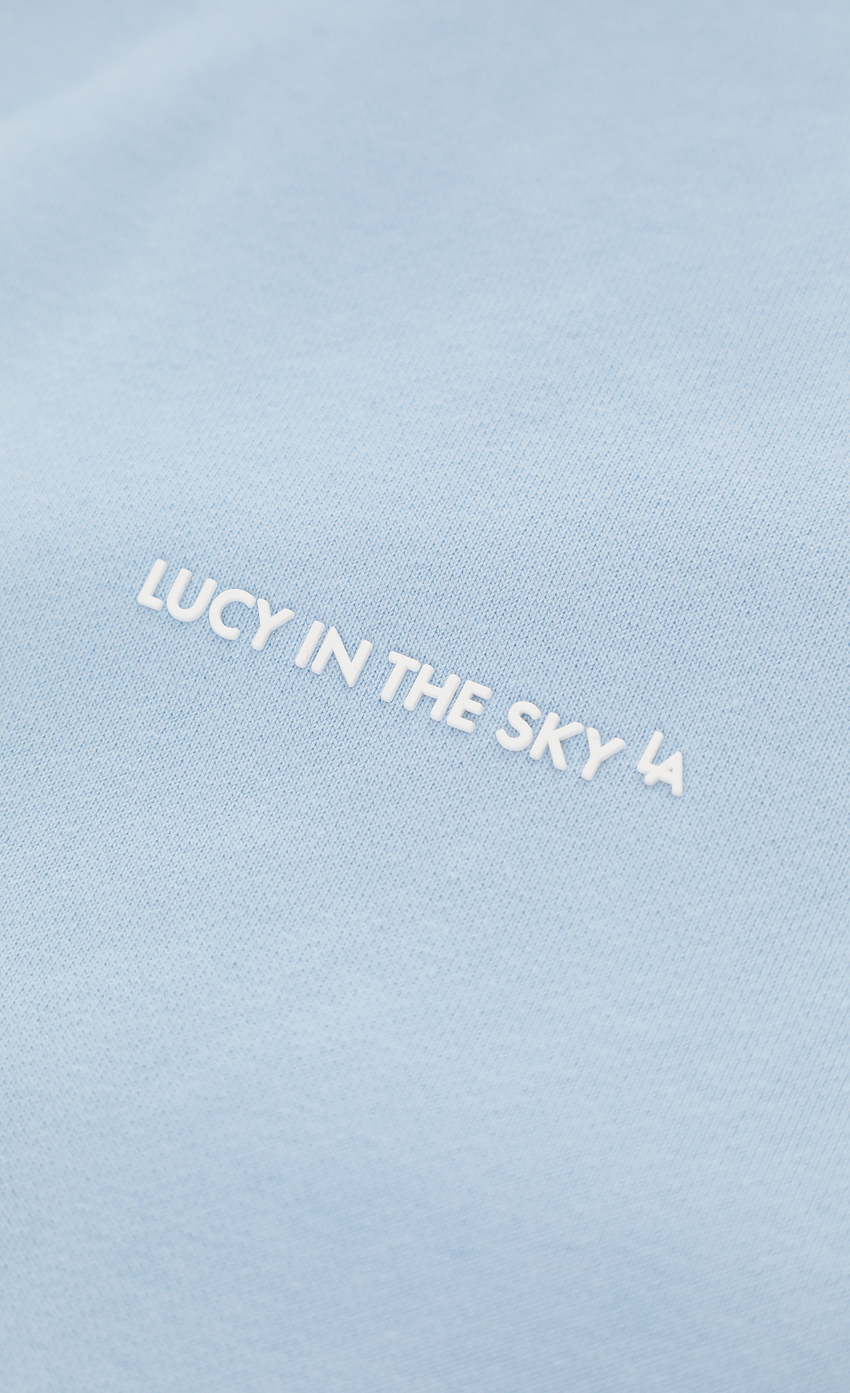Lucy Oversized Cropped Crewneck in Light Blue