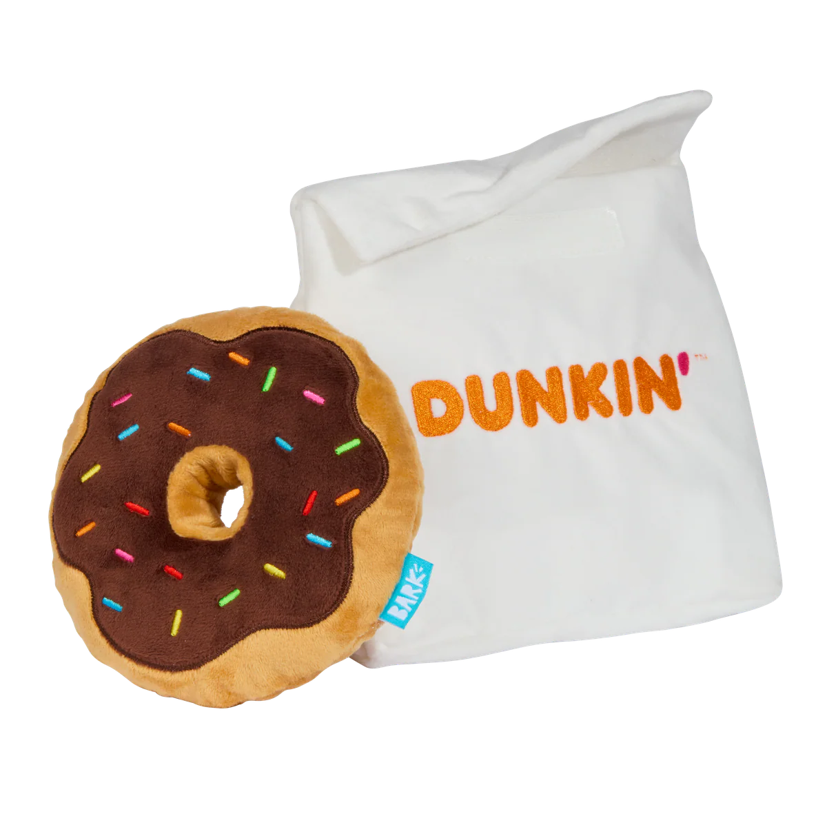 Dunkin'® Chocolate Frosted Donut Plush Multi-Part Dog Toy