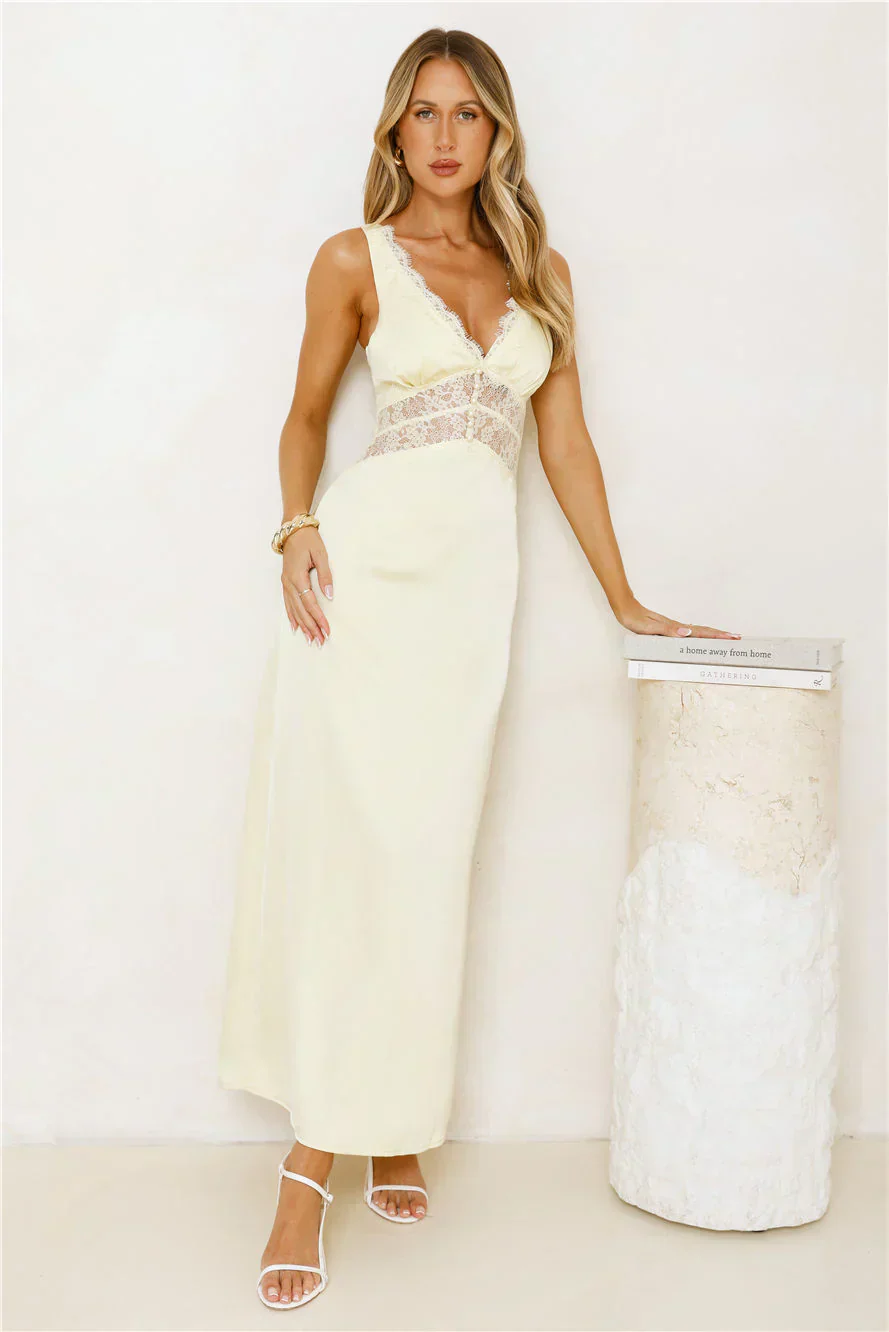 Softly In Season Satin Maxi Dress