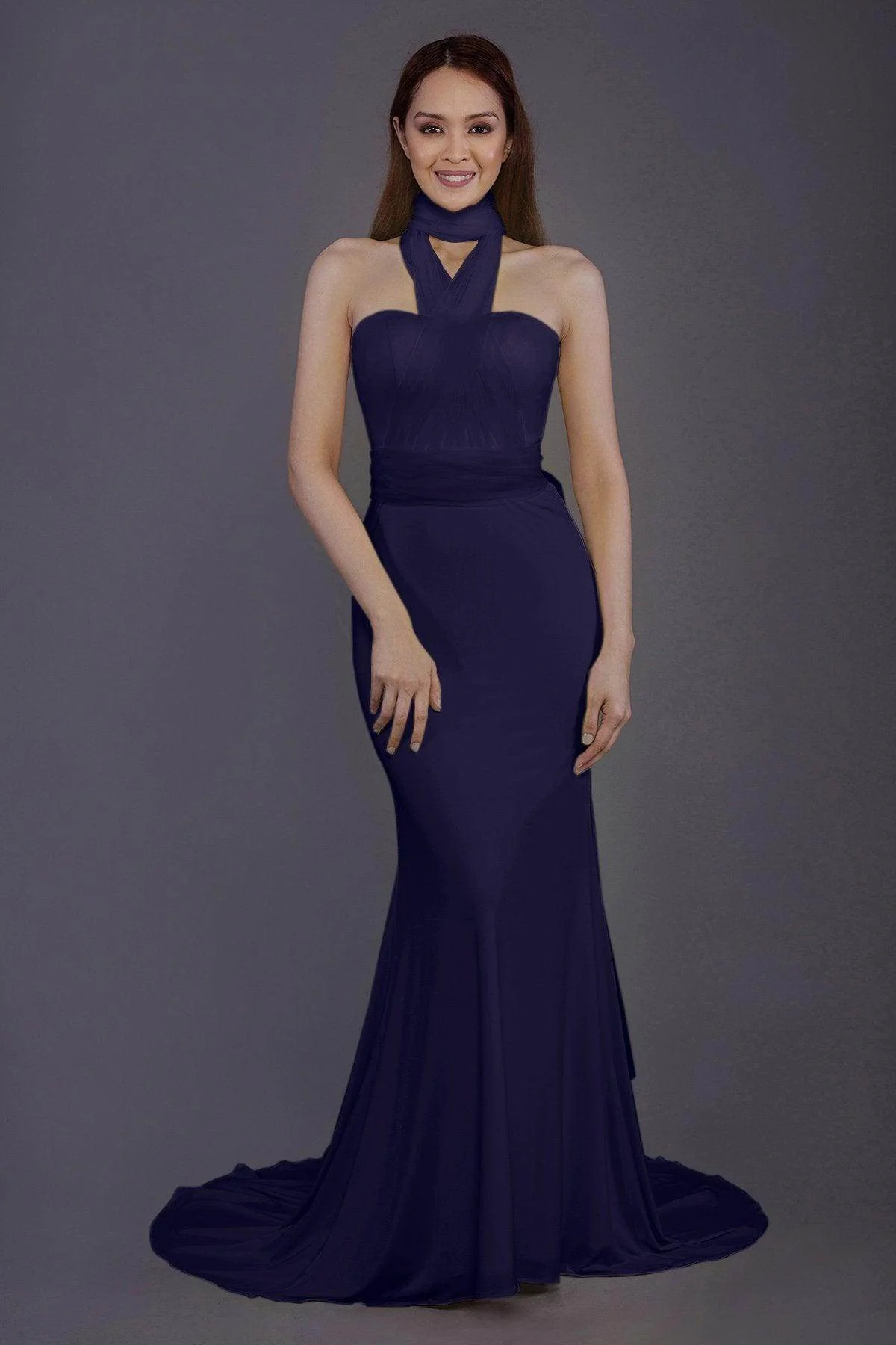 Mermaid Court Train Knitted Fabric Bridesmaid Dress PR3498