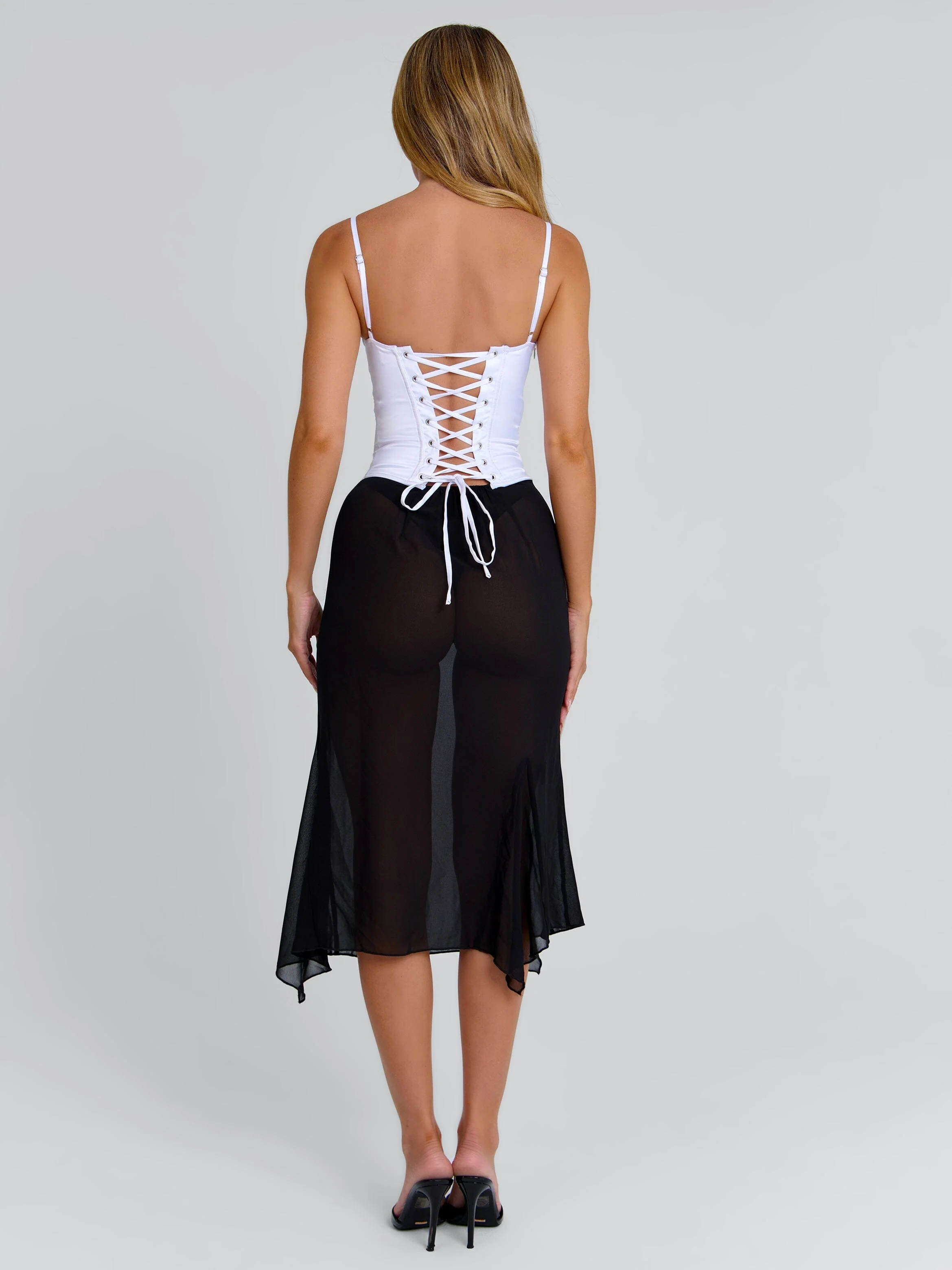 Kailen Midi Dress White Black