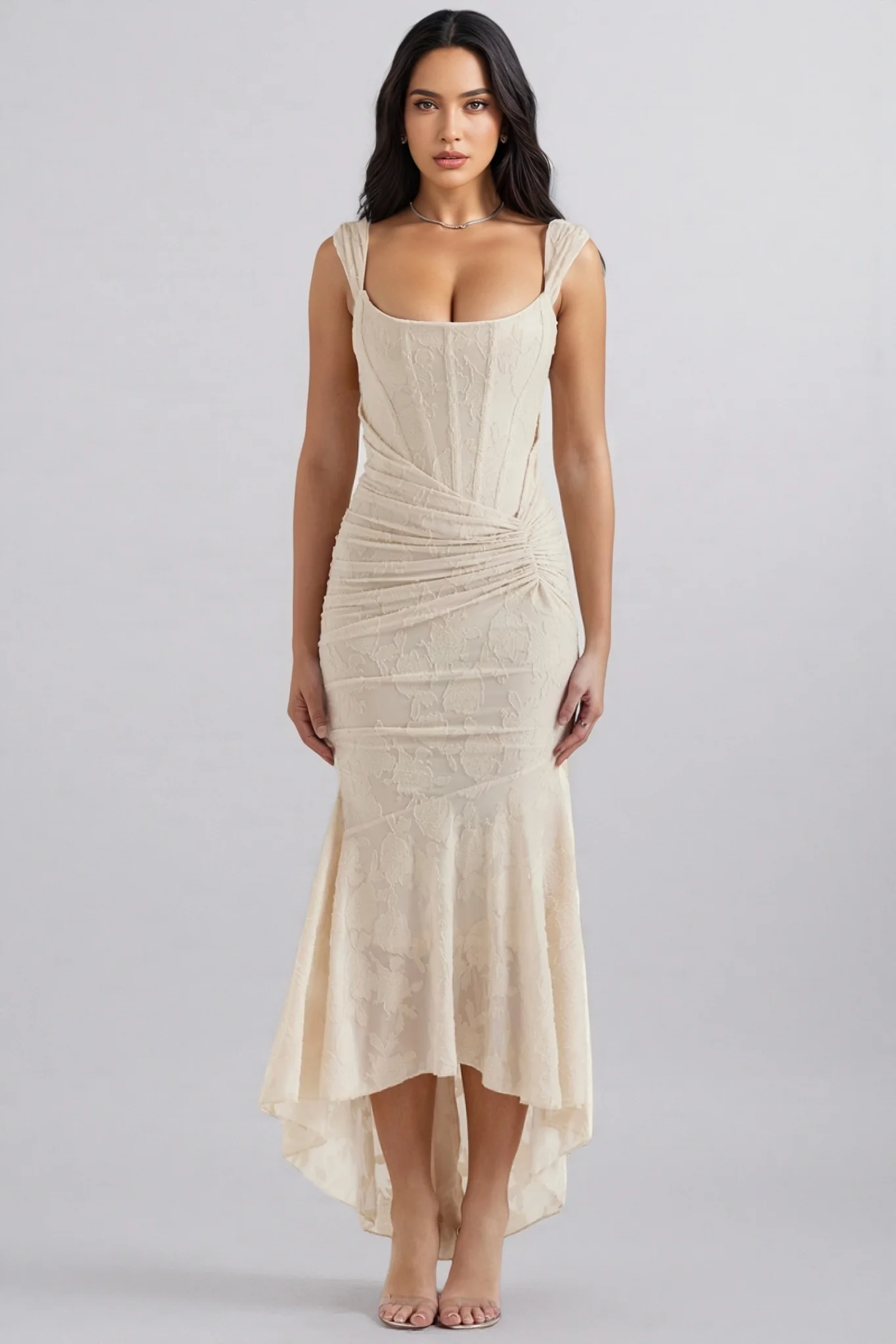 Taye Vintage Cream Floral Maxi Dress